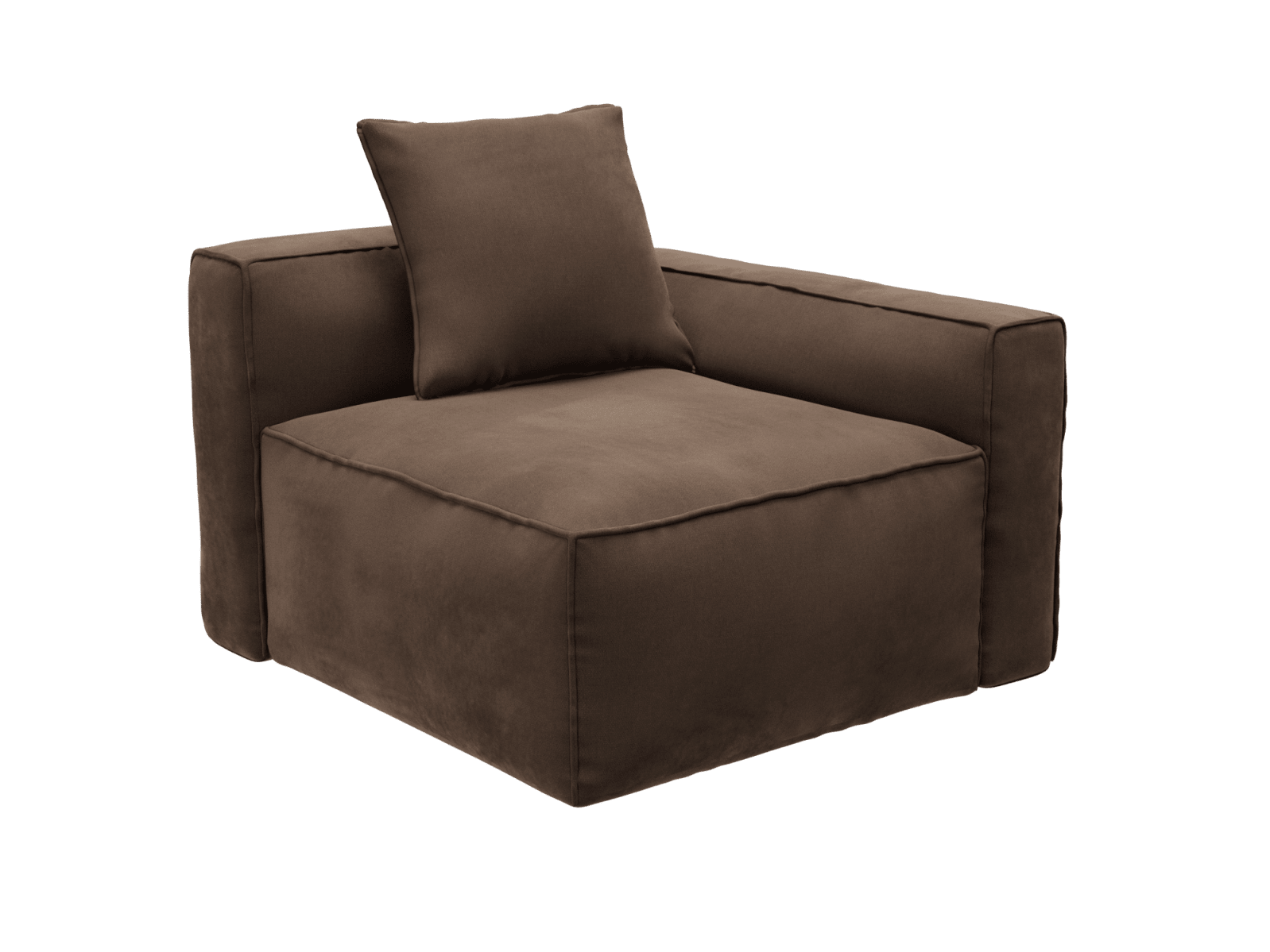 Riley Apt Muse Chocolate Right Arm Facing Chair Module color Muse Chocolate