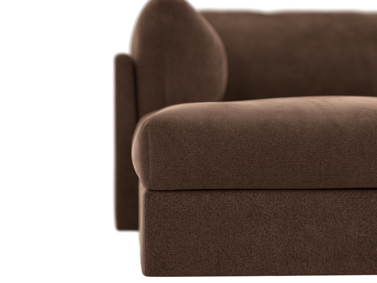 Finley Muse Chocolate Modular Sofa - 3 Seater and Ottoman color Muse Chocolate