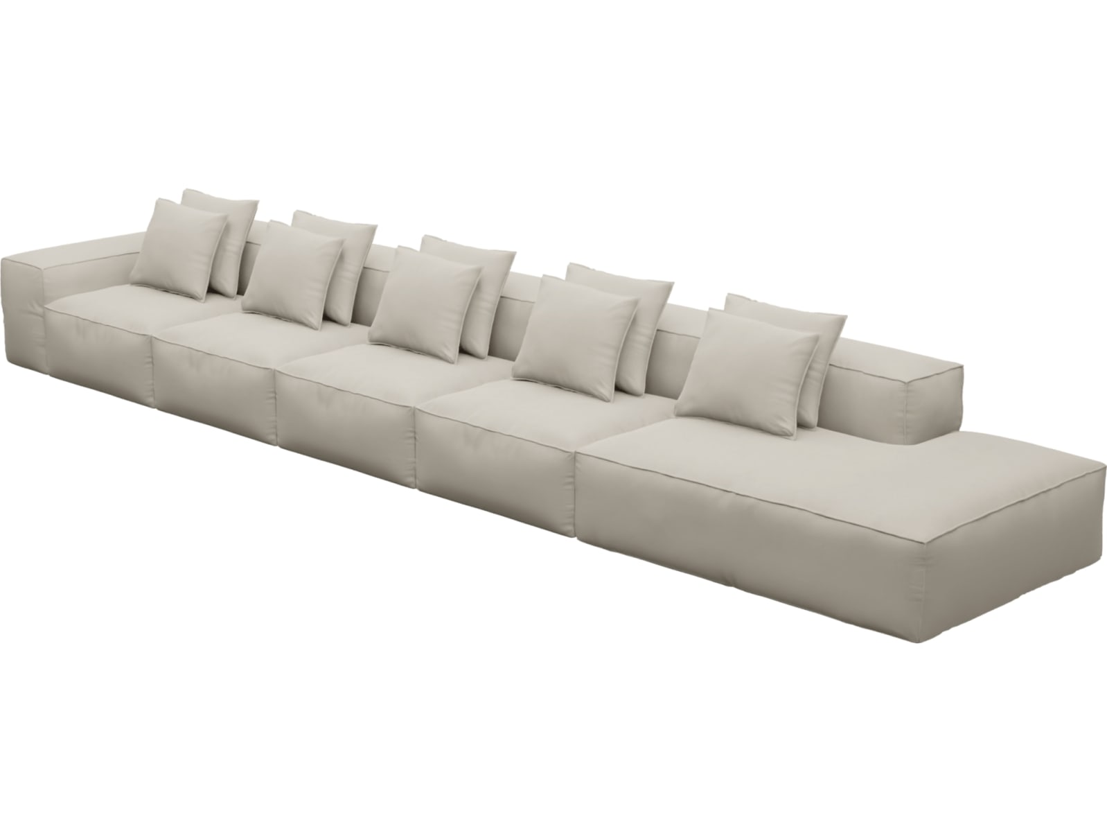 Riley Isla Sea Pearl Modular Sofa - 1x Arm, 4x Armless, 1x Right Terminal color Isla Sea Pearl