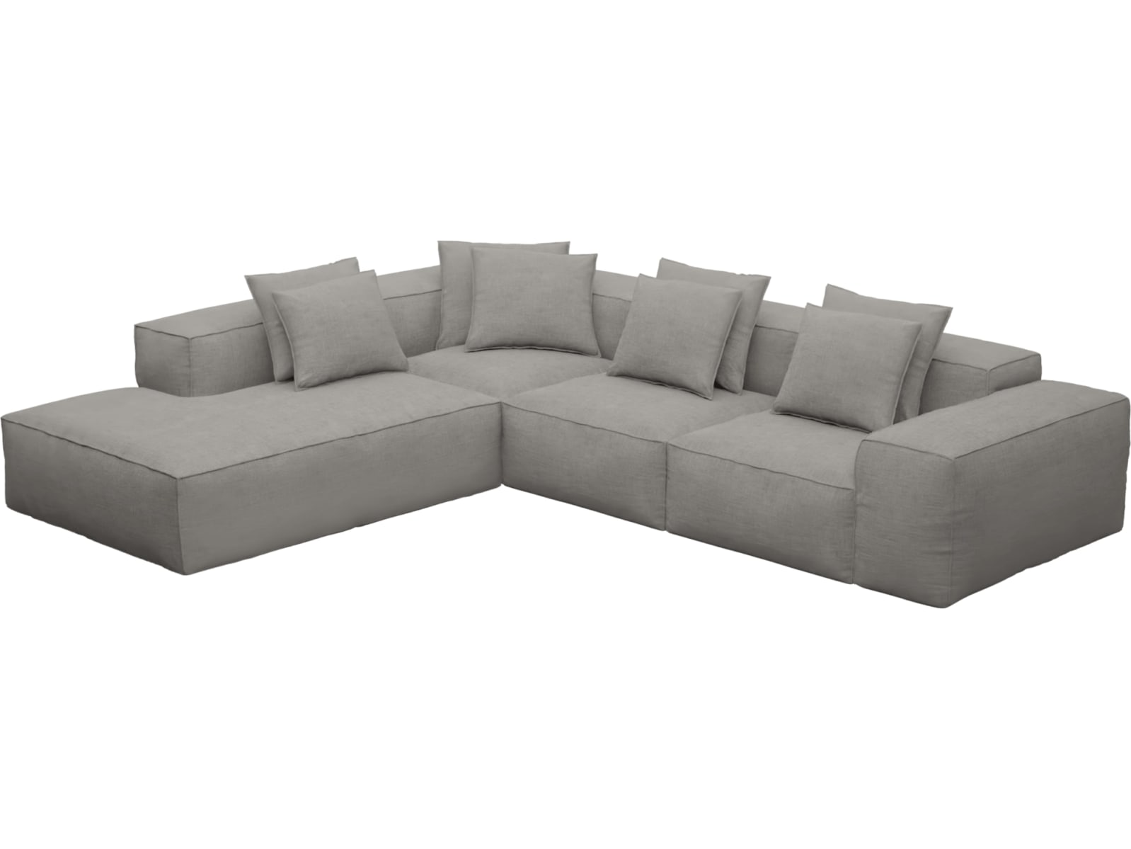 Riley Isla Soft Grey Modular Sofa - Arm, 2x Armless, Corner, Left Terminal color Isla Soft Grey