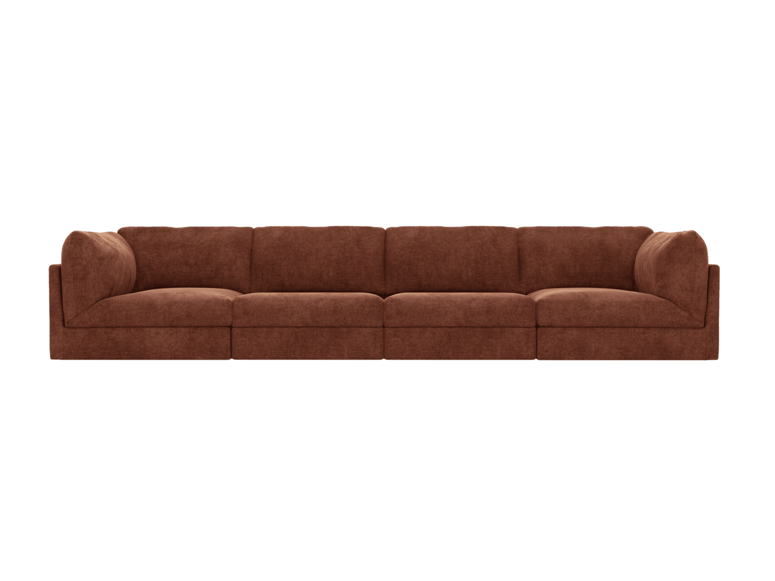 Finley Muse Rust Modular Sofa - 4 Seater color Muse Rust