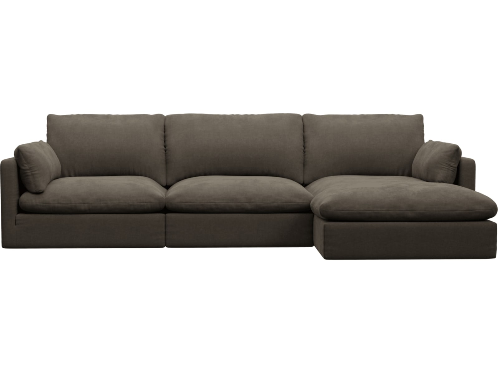 Willow Muse Mink Chaise Sofa - 3 Seater color Muse Mink