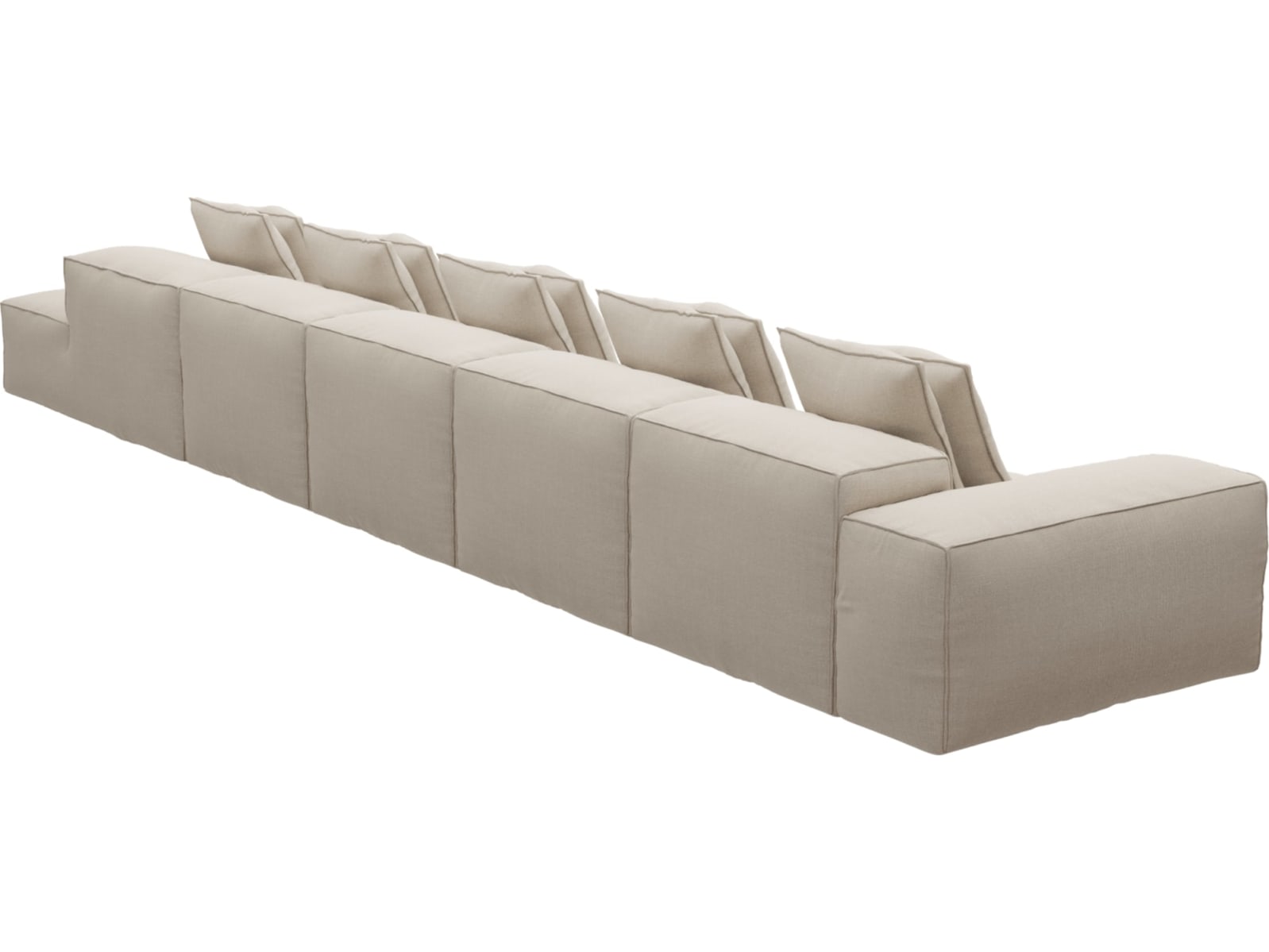 Riley Santa Fe Sand Modular Sofa - 1x Arm, 4x Armless, 1x Right Terminal color Santa Fe Sand