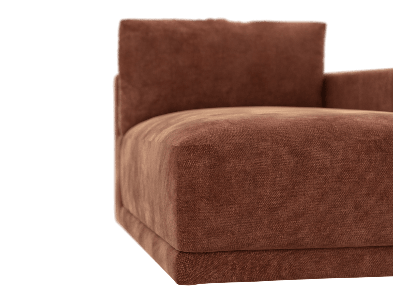 Haven Muse Rust Right Arm Facing Chaise Sofa Module color Muse Rust