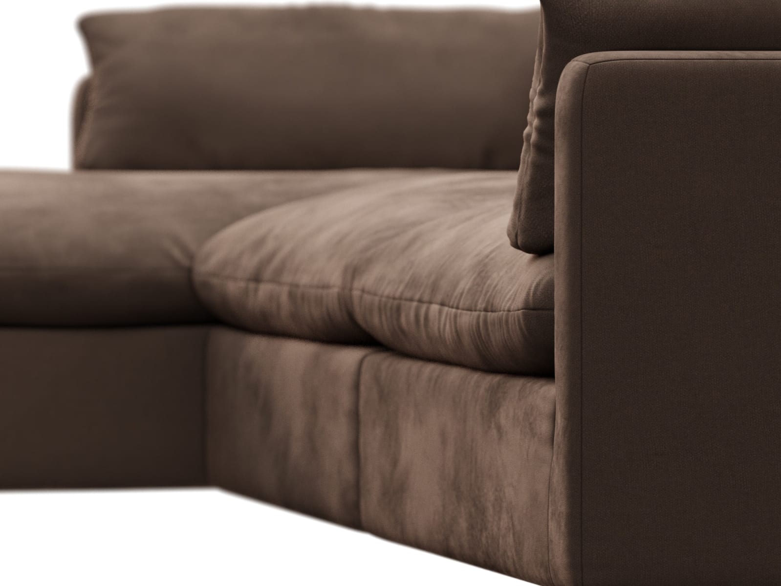 Willow Muse Chocolate Chaise Sofa - 3 Seater color Muse Chocolate