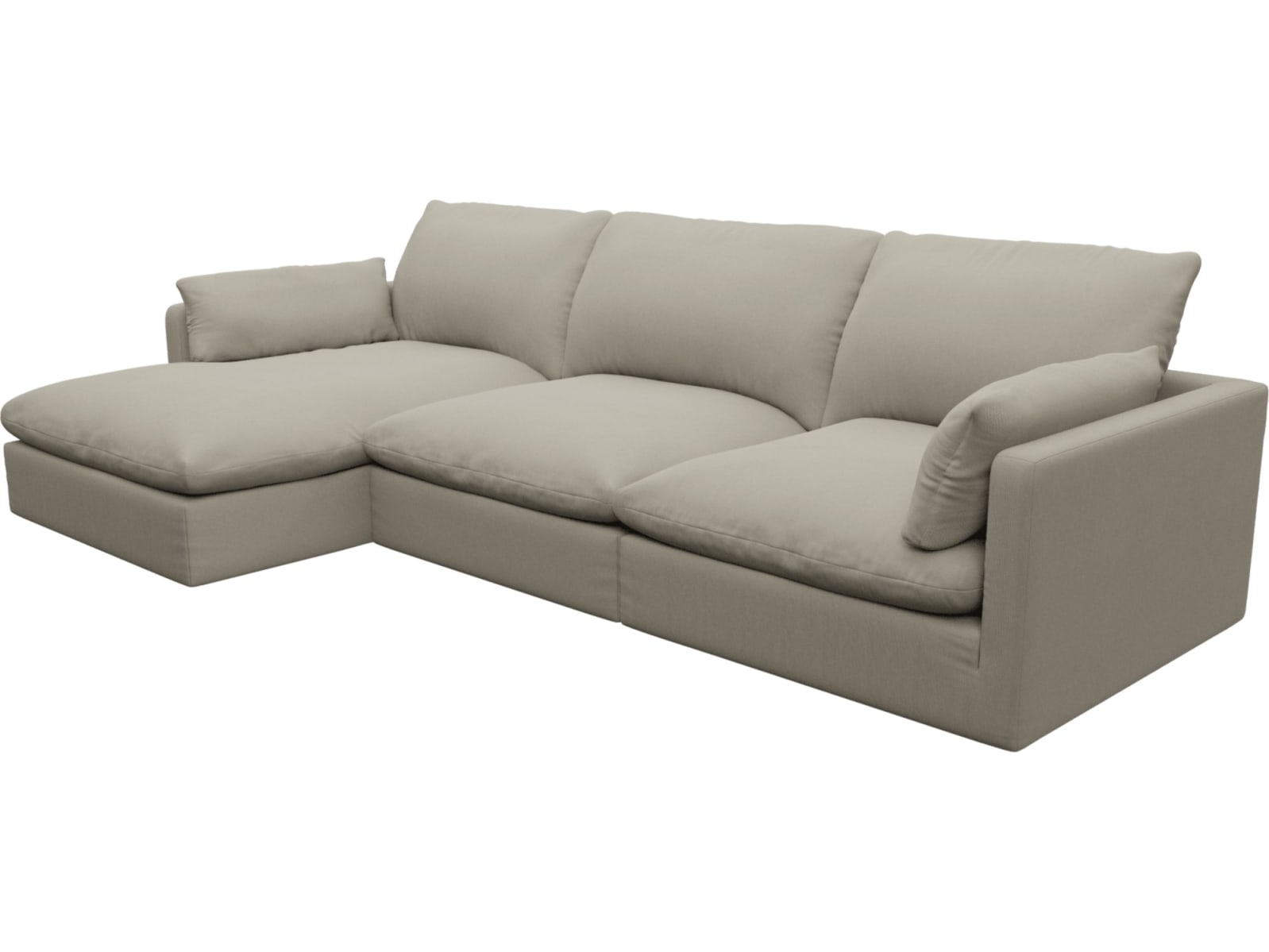 Willow Plaza Natural Chaise Sofa - 3 Seater color Plaza Natural