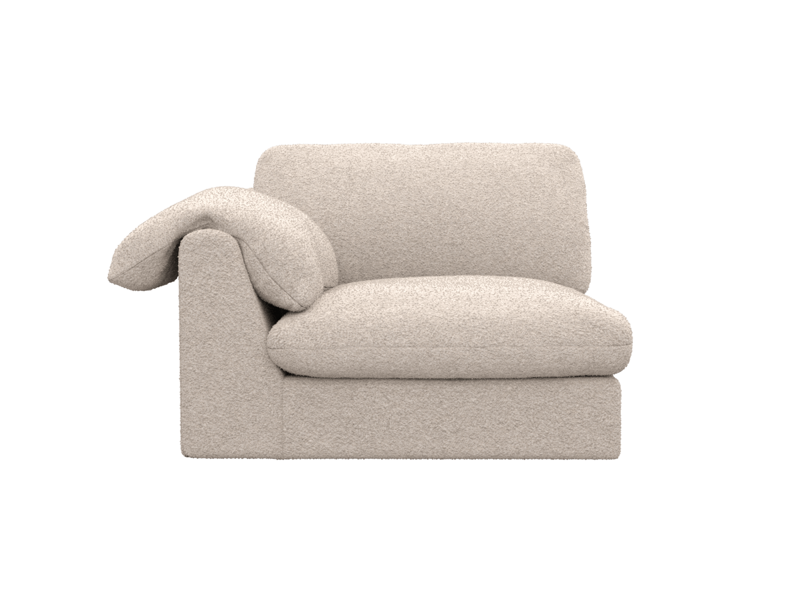 Ludlow Boucle Pumice Left Arm Facing Chair Module color Boucle Pumice