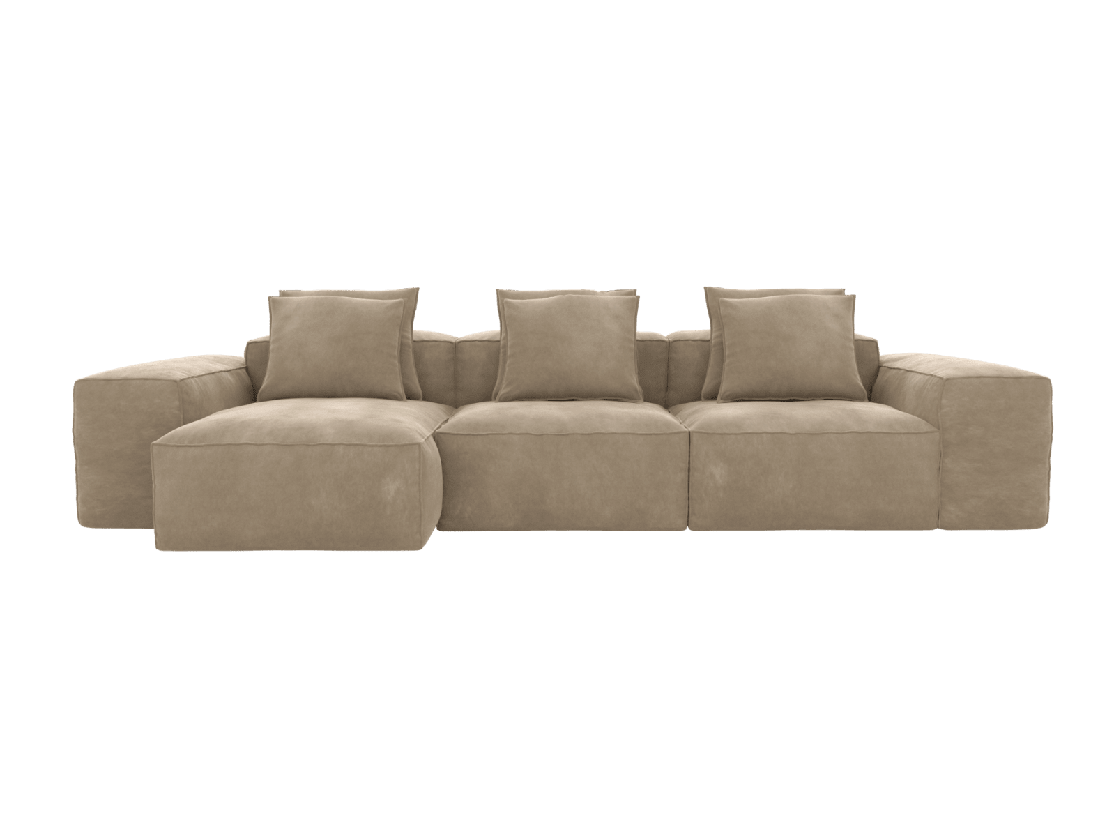 Riley Muse Soft Brown Modular Chaise Sofa - 3 Seater color Muse Soft Brown