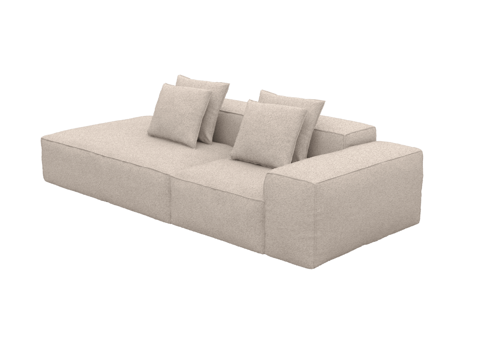 Riley Boucle Pumice 3 Seater Terminal Left Modular Sofa color Boucle Pumice