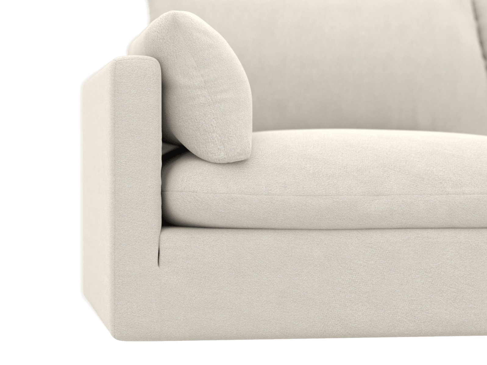 Willow California Ivory Chaise Sofa - 3 Seater color California Ivory