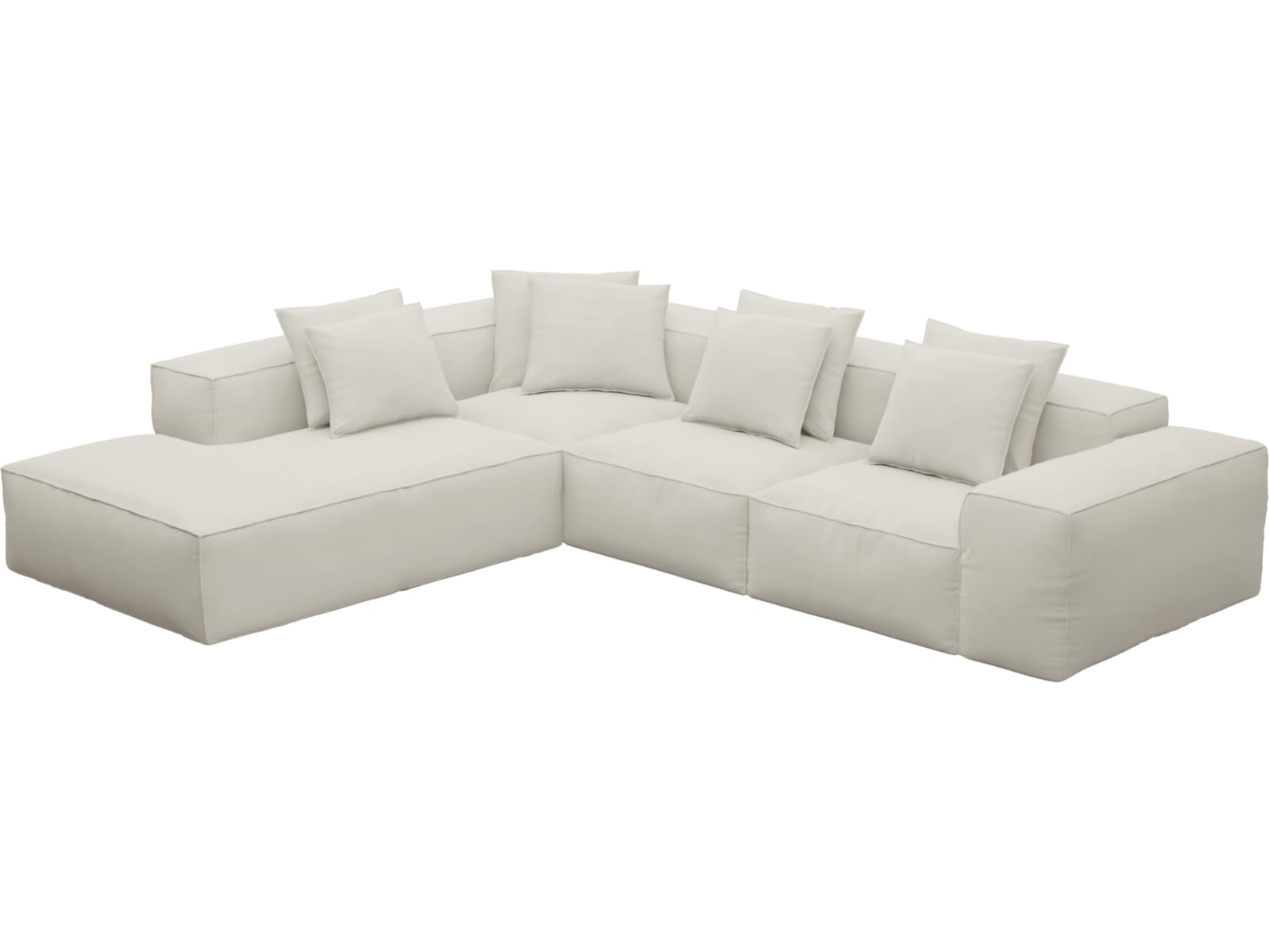 Riley Toorak Pearl Modular Sofa - Arm, 2x Armless, Corner, Left Terminal color Toorak Pearl