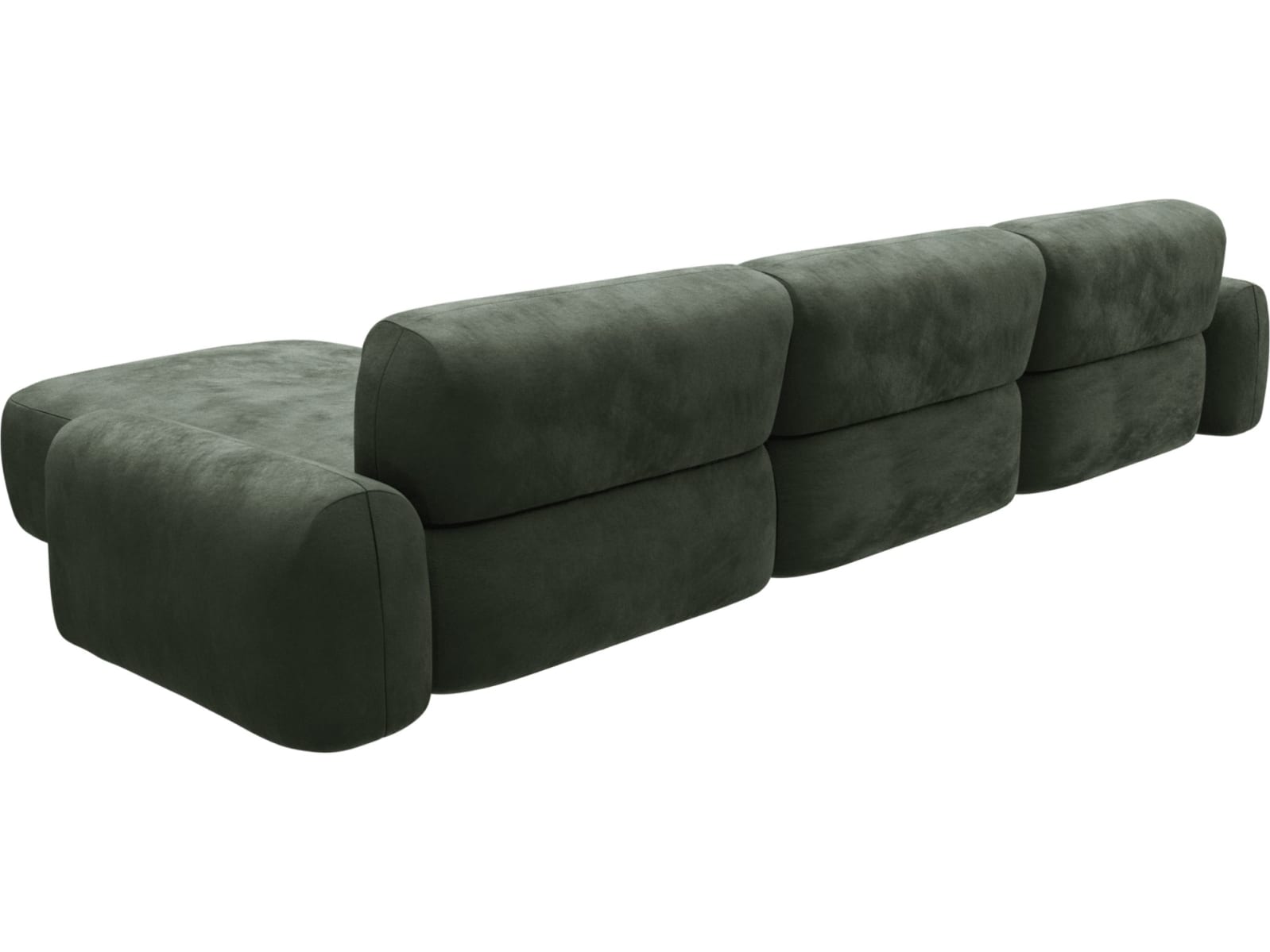 Beckett Muse Forest Chaise Sofa - 3 Seater color Muse Forest
