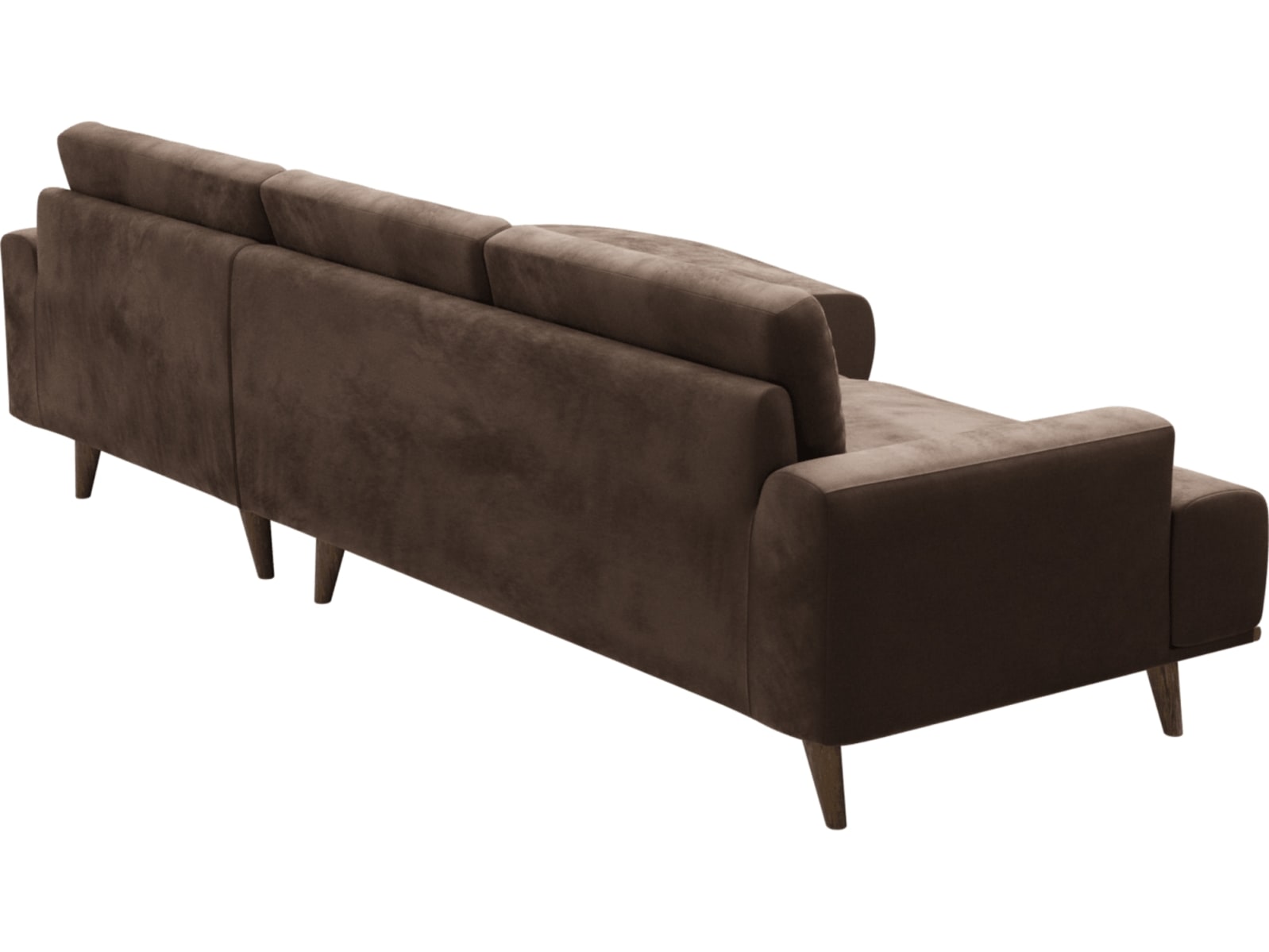 Dane Muse Chocolate Chaise Sofa - 3 Seater color Muse Chocolate