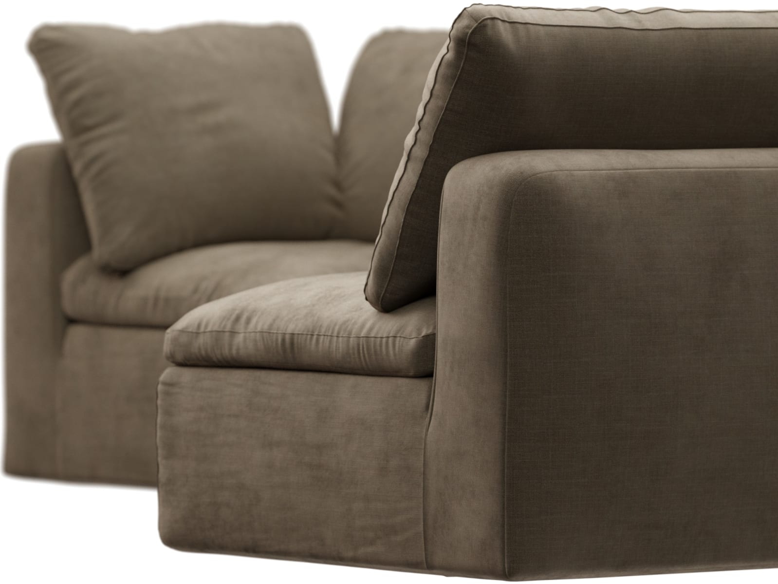Cloud Tribute Walnut Modular Sofa - 4 Piece color Tribute Walnut