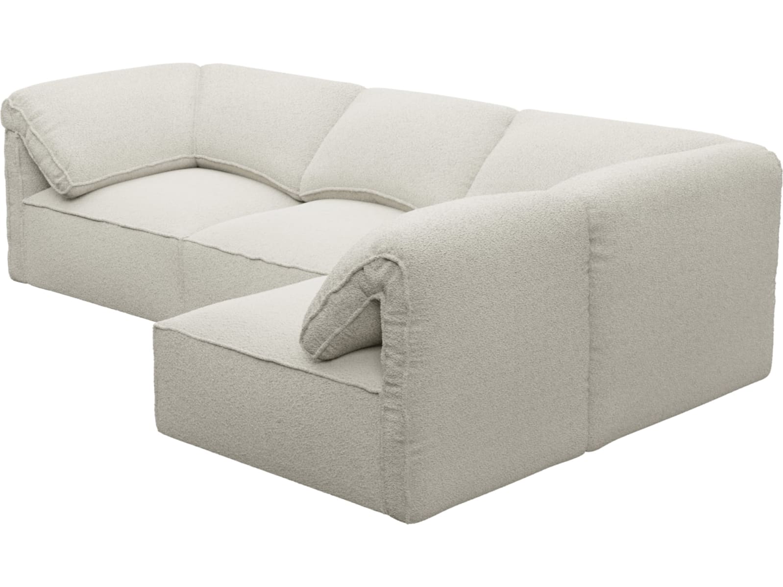 Kai Boucle Ivory Modular Sofa - 4 Seater color Boucle Ivory