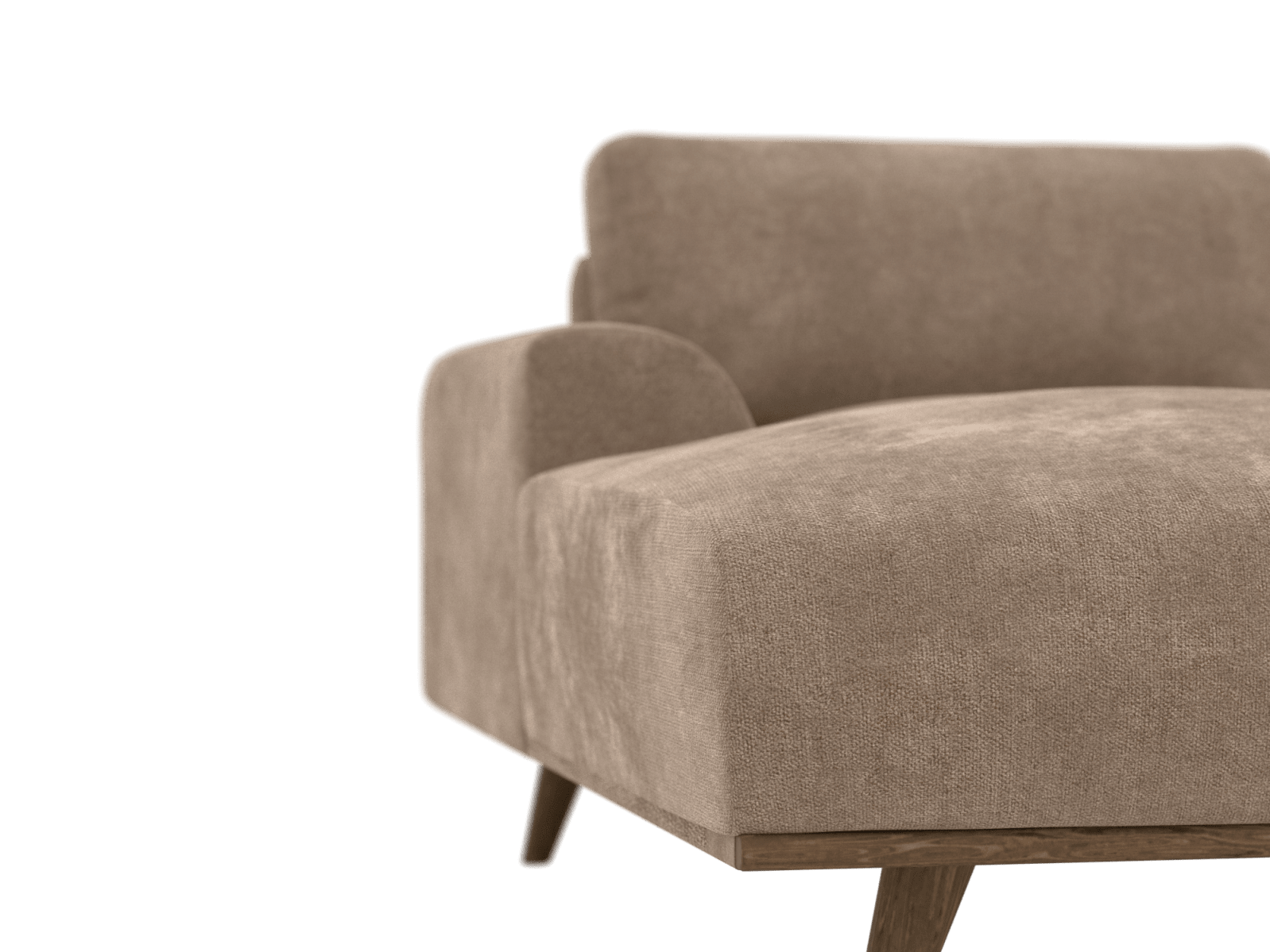 Dane Tribute Walnut Chaise Sofa - 3 Seater color Tribute Walnut