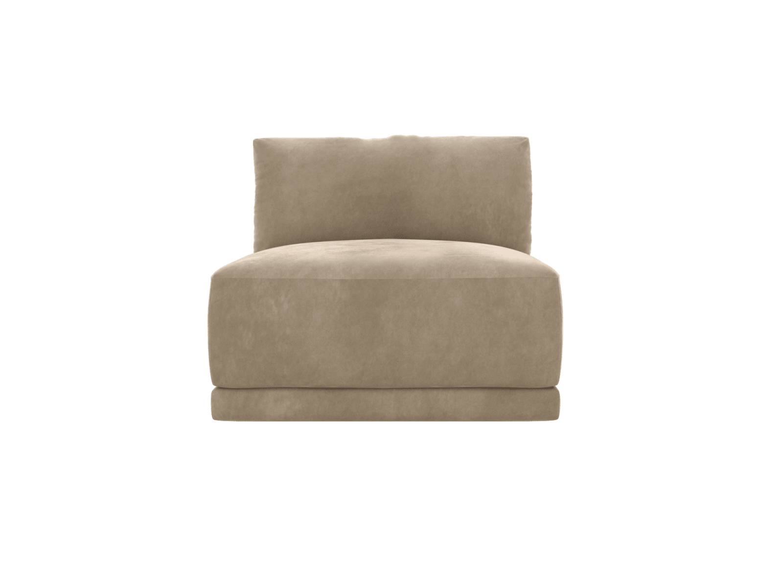 Haven Muse Soft Brown 1 Seater Armless Sofa Module color Muse Soft Brown
