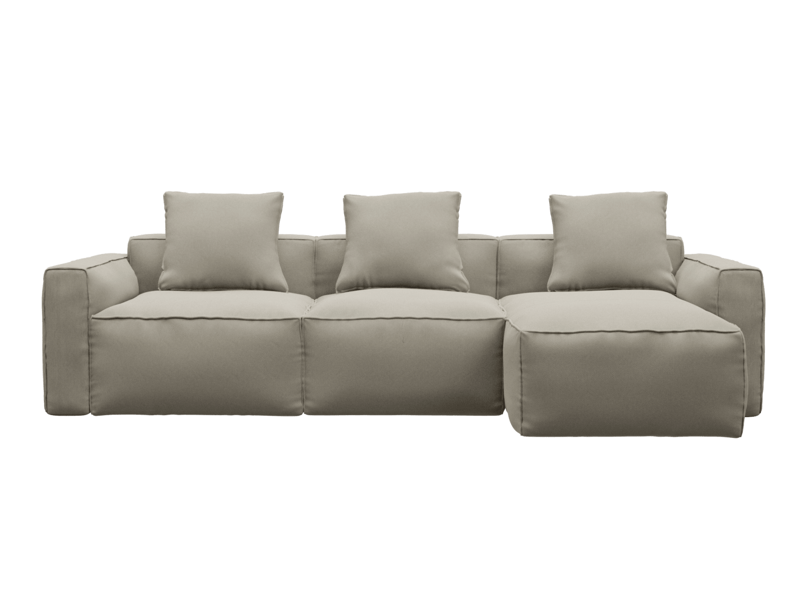 Riley Apt Plaza Natural Sofa - 3 Seater Chaise color Plaza Natural