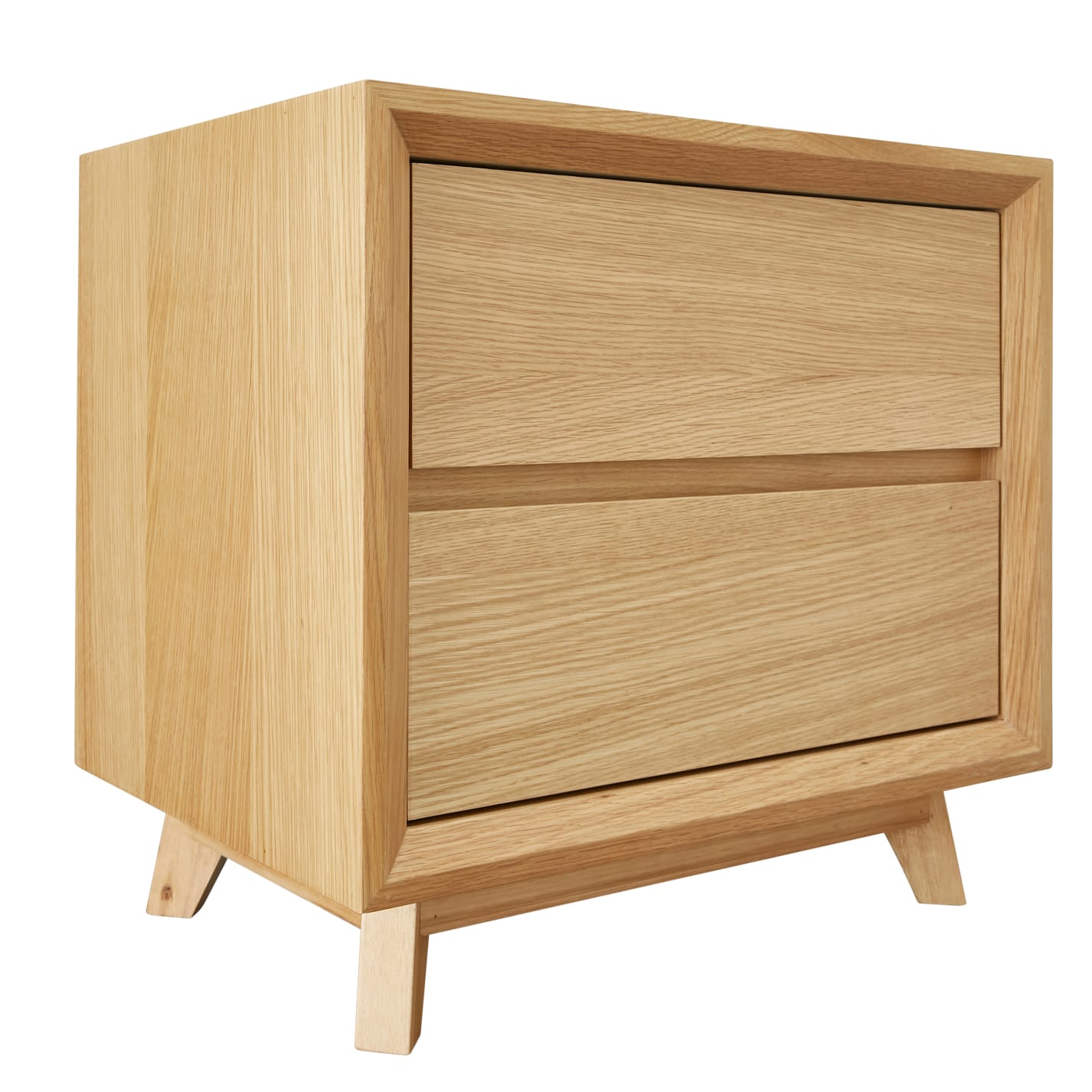 Morgan Oak Bedside Table - 2 Drawer color Natural