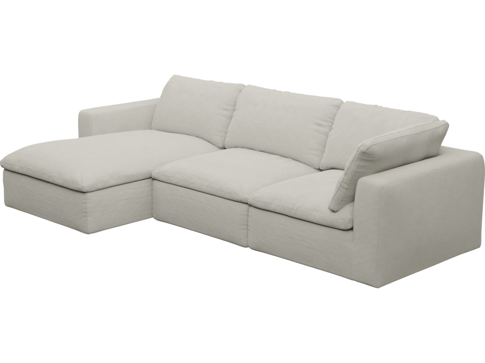 Cloud Deep California Ivory Modular Sofa - 3 Seater Chaise color California Ivory