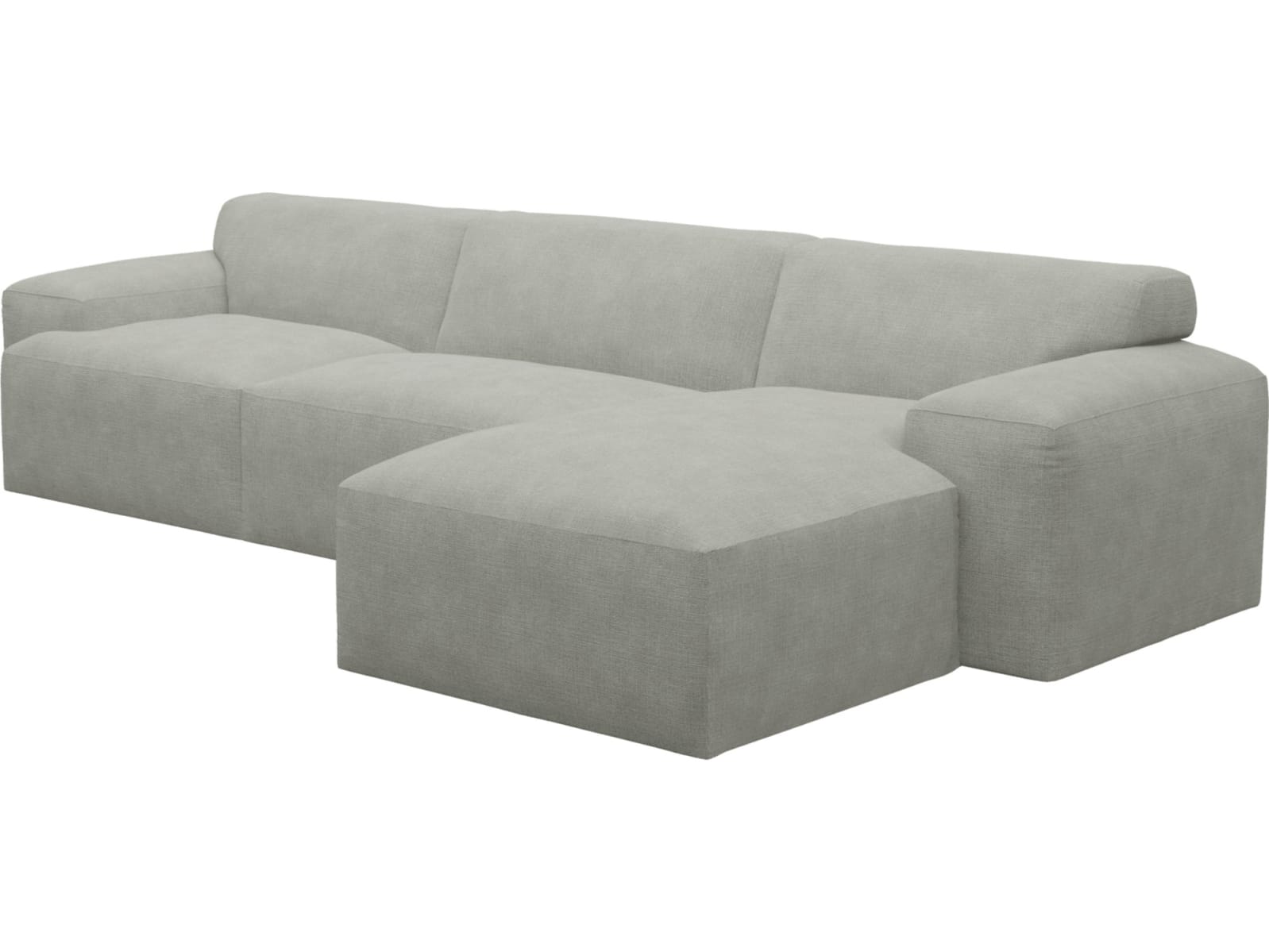 Copenhagen Toorak Pebble Chaise Sofa - 3 Seater color Toorak Pebble