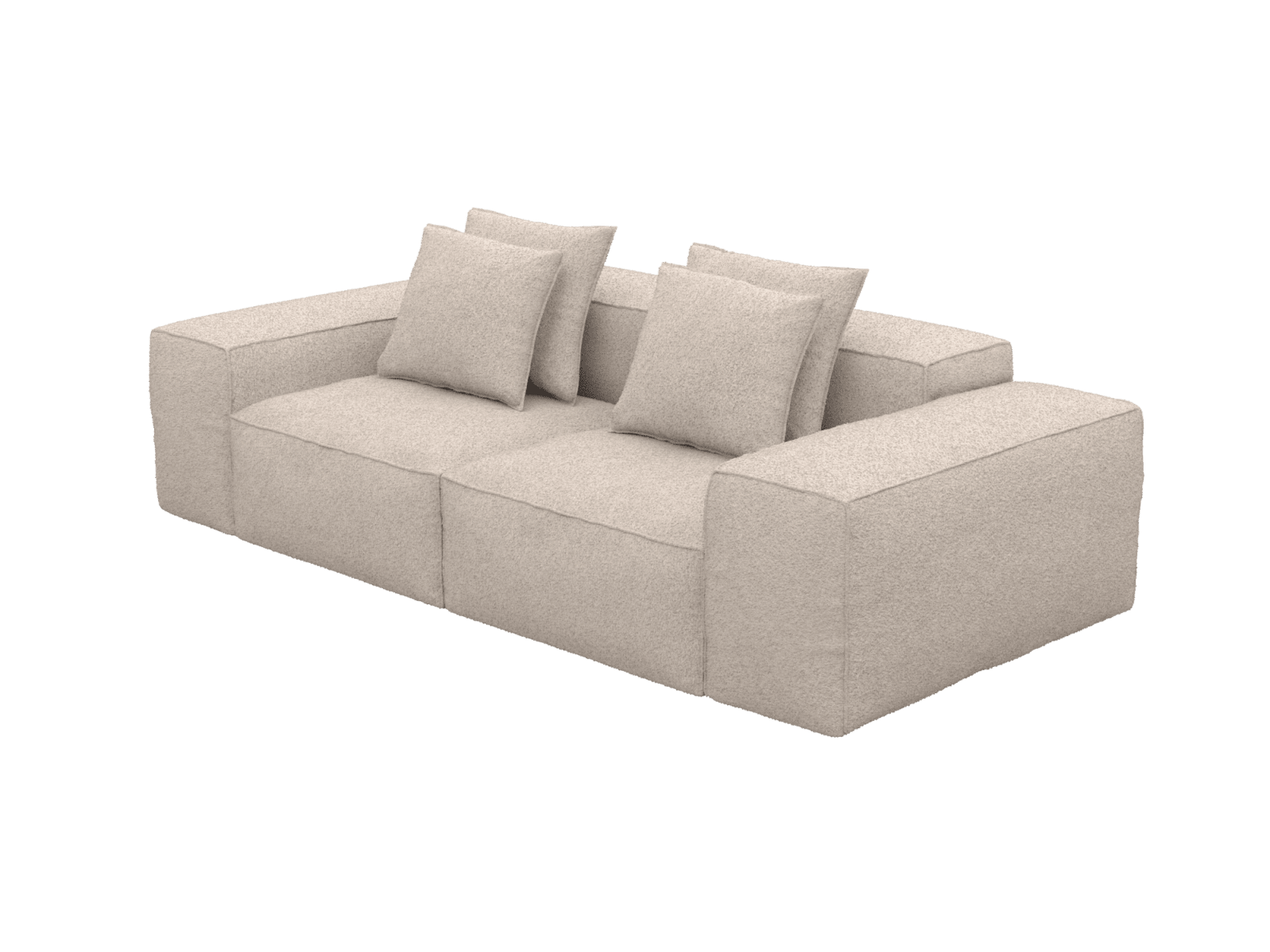 Riley Boucle Pumice 2 Seater Modular Sofa color Boucle Pumice