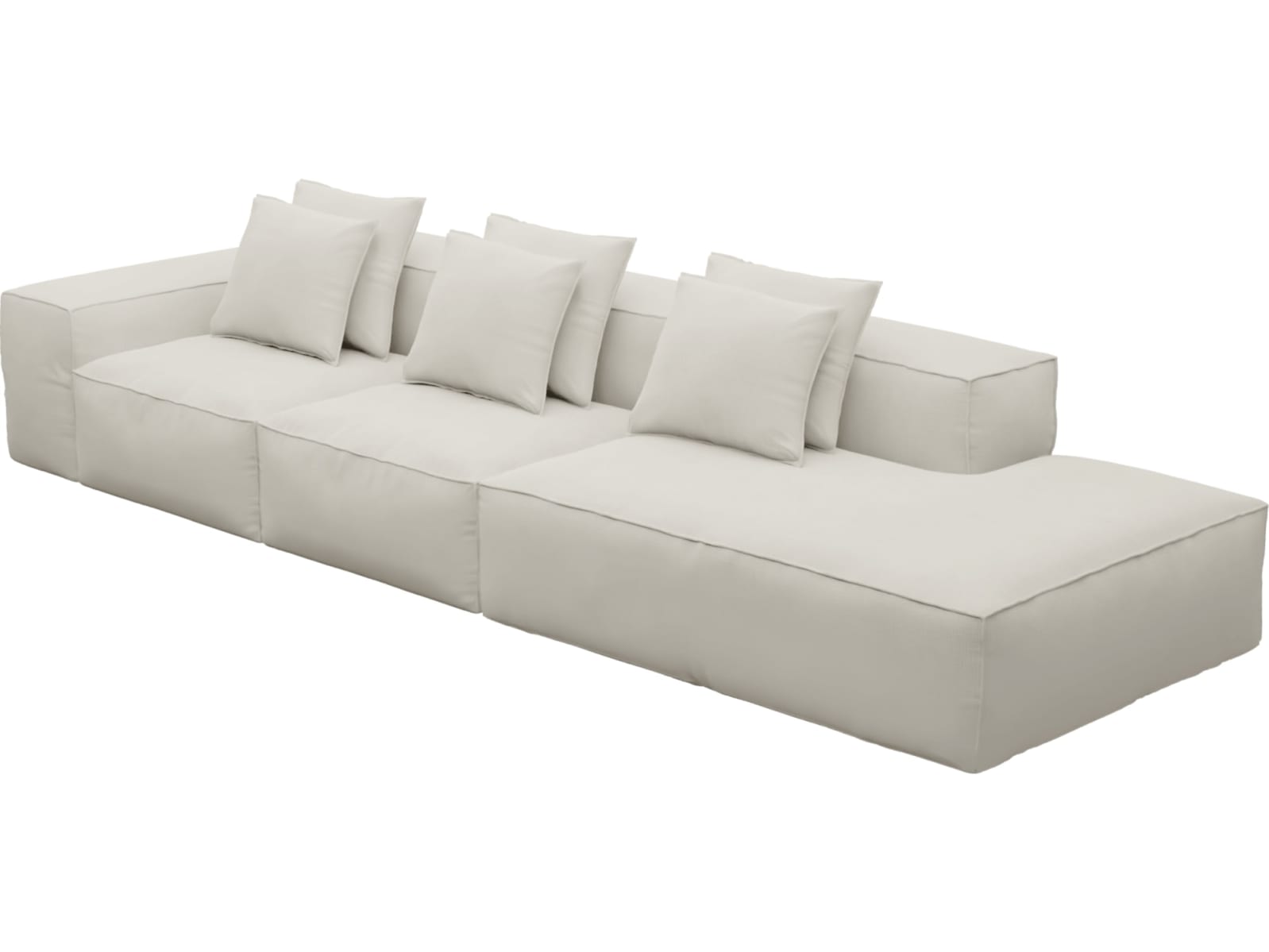 Riley Toorak Pearl Modular Sofa - 1x Arm, 2x Armless, 1x Right Terminal color Toorak Pearl