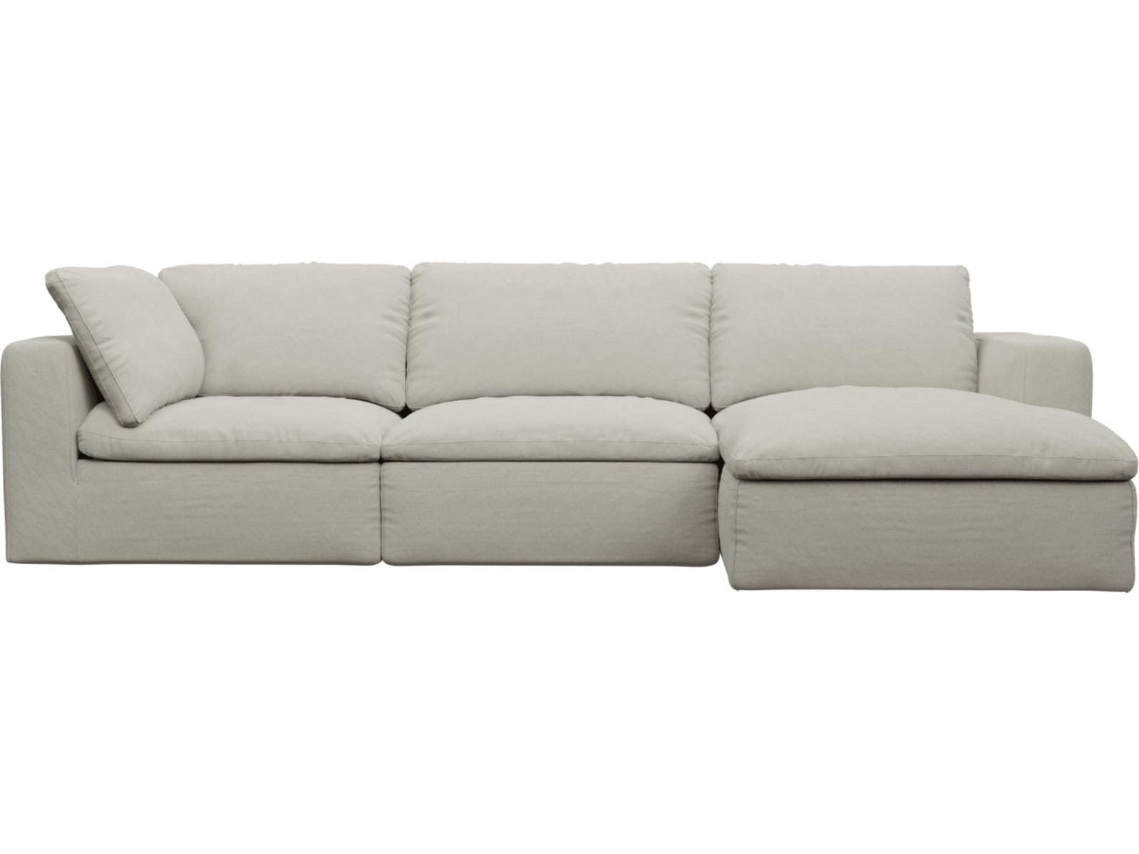 Cloud Deep California Ivory Modular Sofa - 3 Seater Chaise color California Ivory