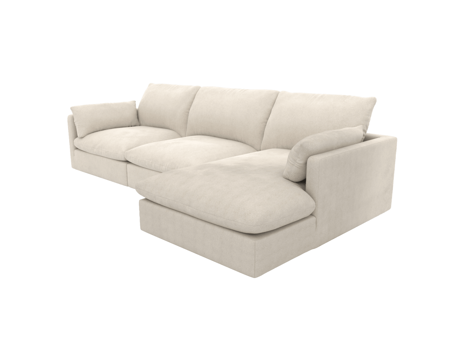 Willow Muse Flax Chaise Sofa - 3 Seater color Muse Flax