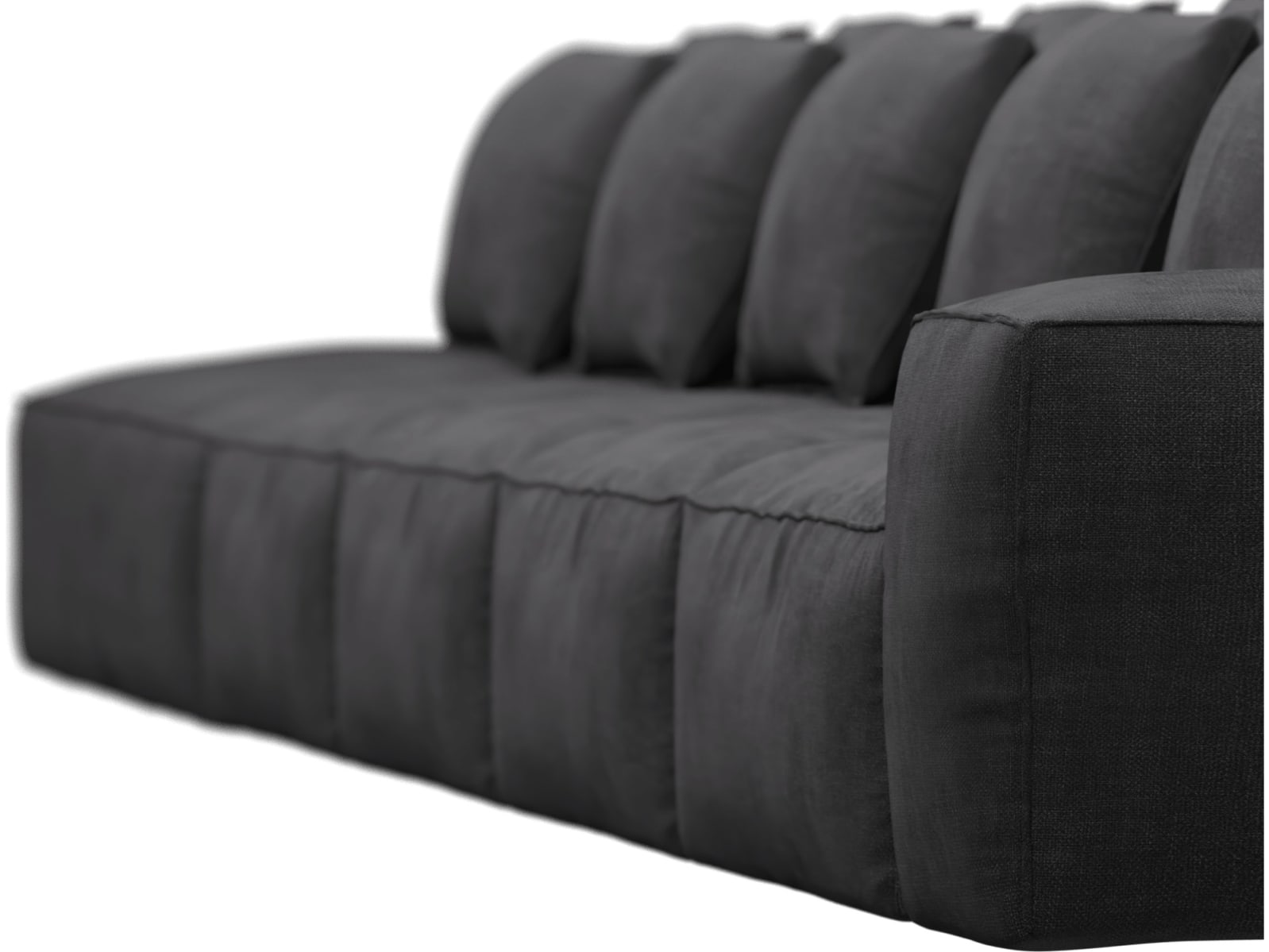 Riley Plaza Flint Grey Modular Sofa - 1x Arm, 4x Armless, 1x Left Terminal color Plaza Flint Grey