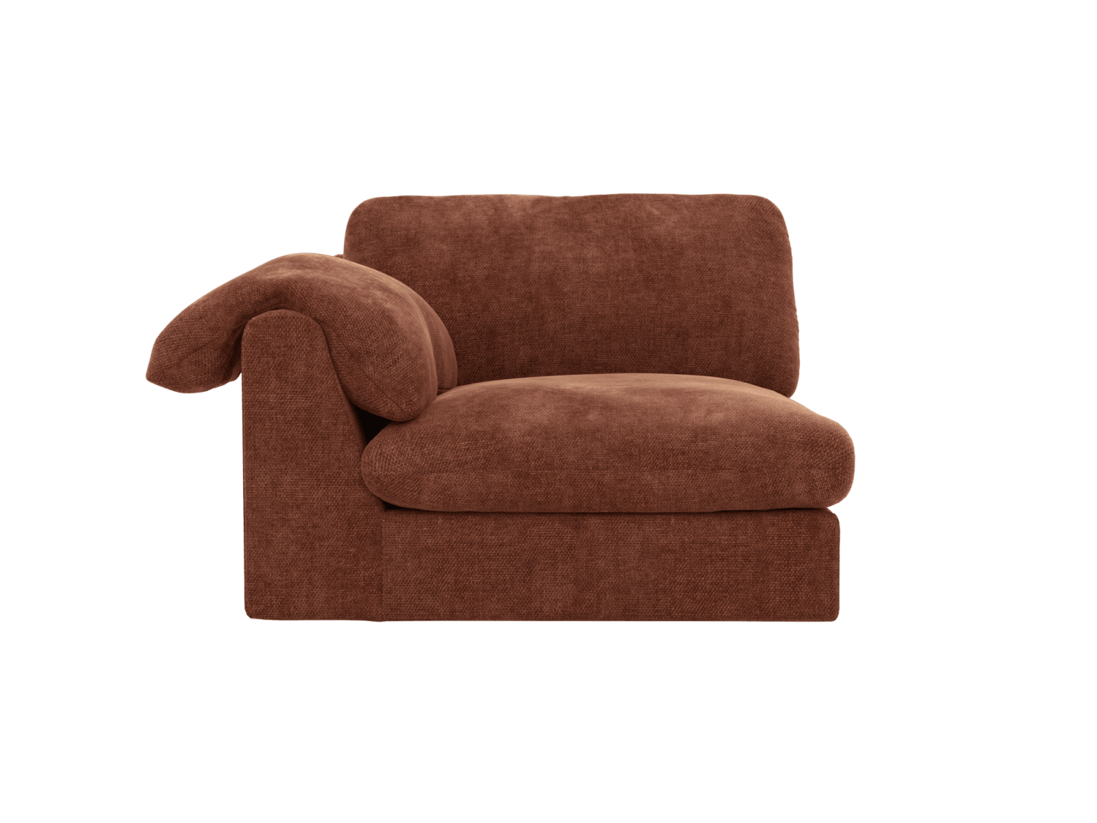 Ludlow Muse Rust Left Arm Facing Chair Module color Muse Rust