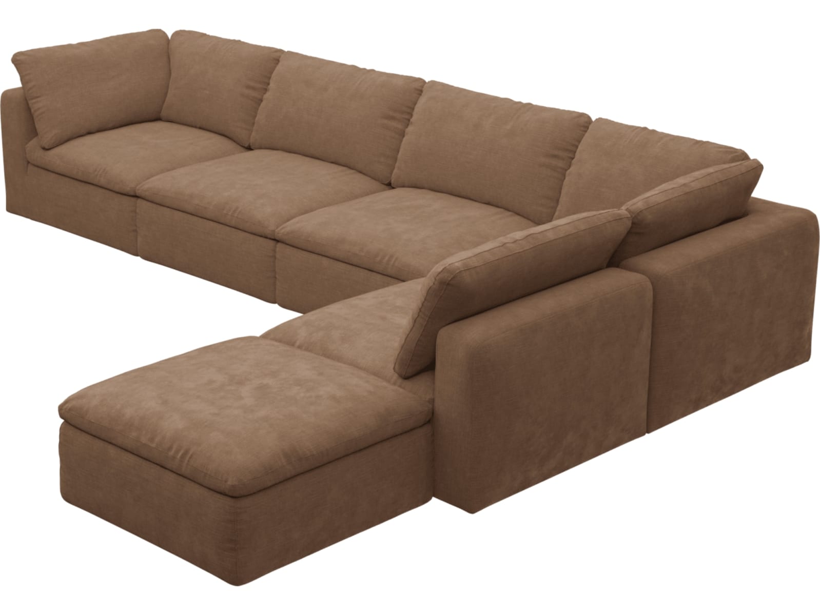 Cloud Deep Tribute Chestnut Modular Sofa - 6 Piece color Tribute Chestnut