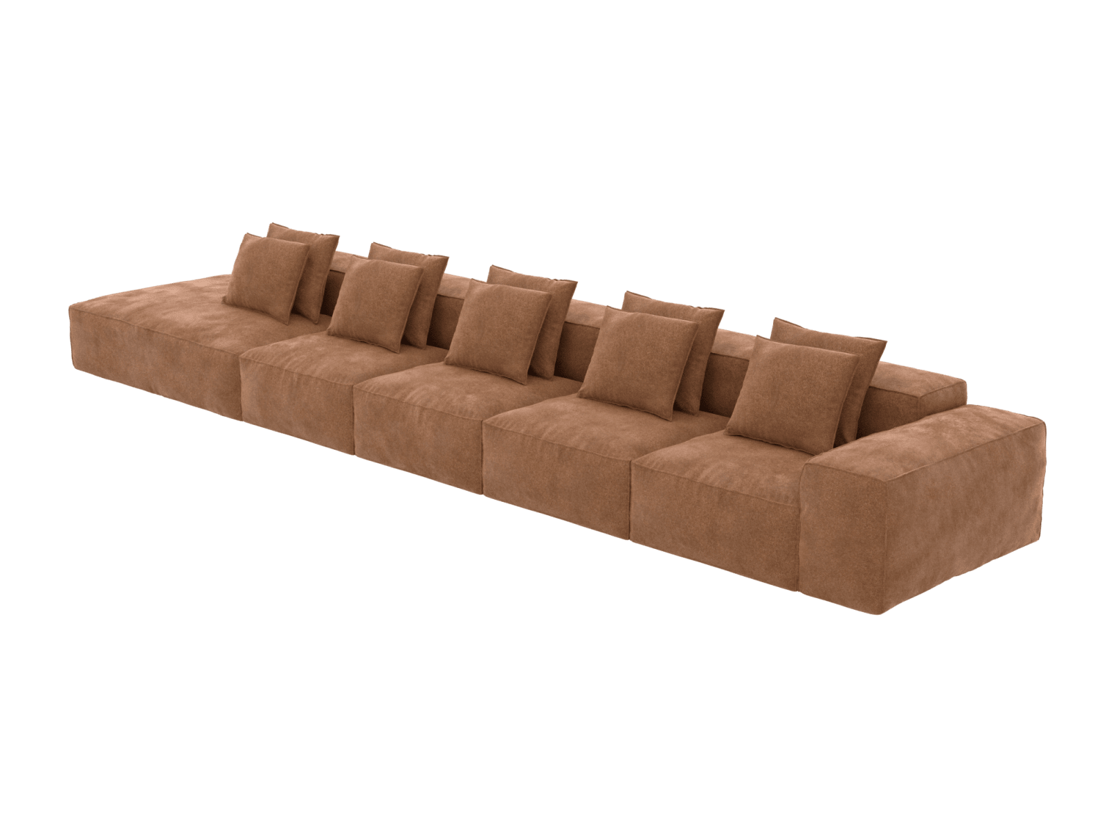 Riley Tribute Chestnut 6 Seater Terminal Left Modular Sofa color Tribute Chestnut