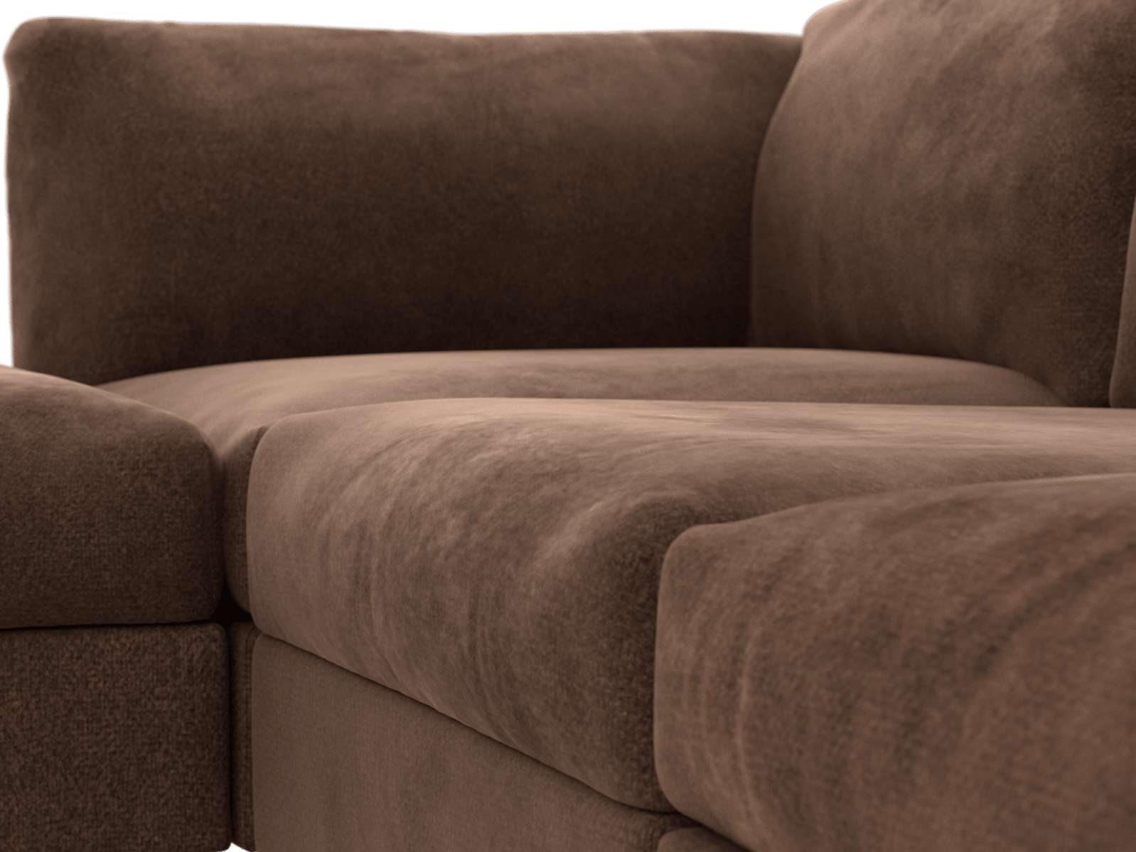Finley Muse Chocolate Modular Sofa - 3 Seater and Ottoman color Muse Chocolate