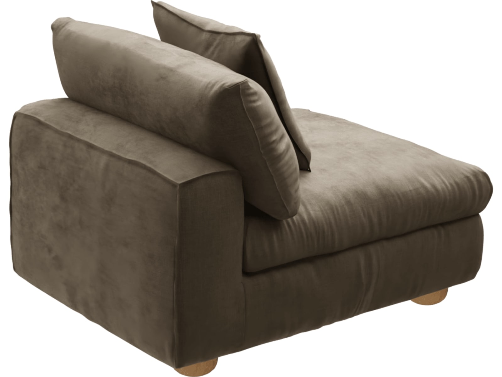 Tully Tribute Walnut Armless Sofa Chair Module color Tribute Walnut