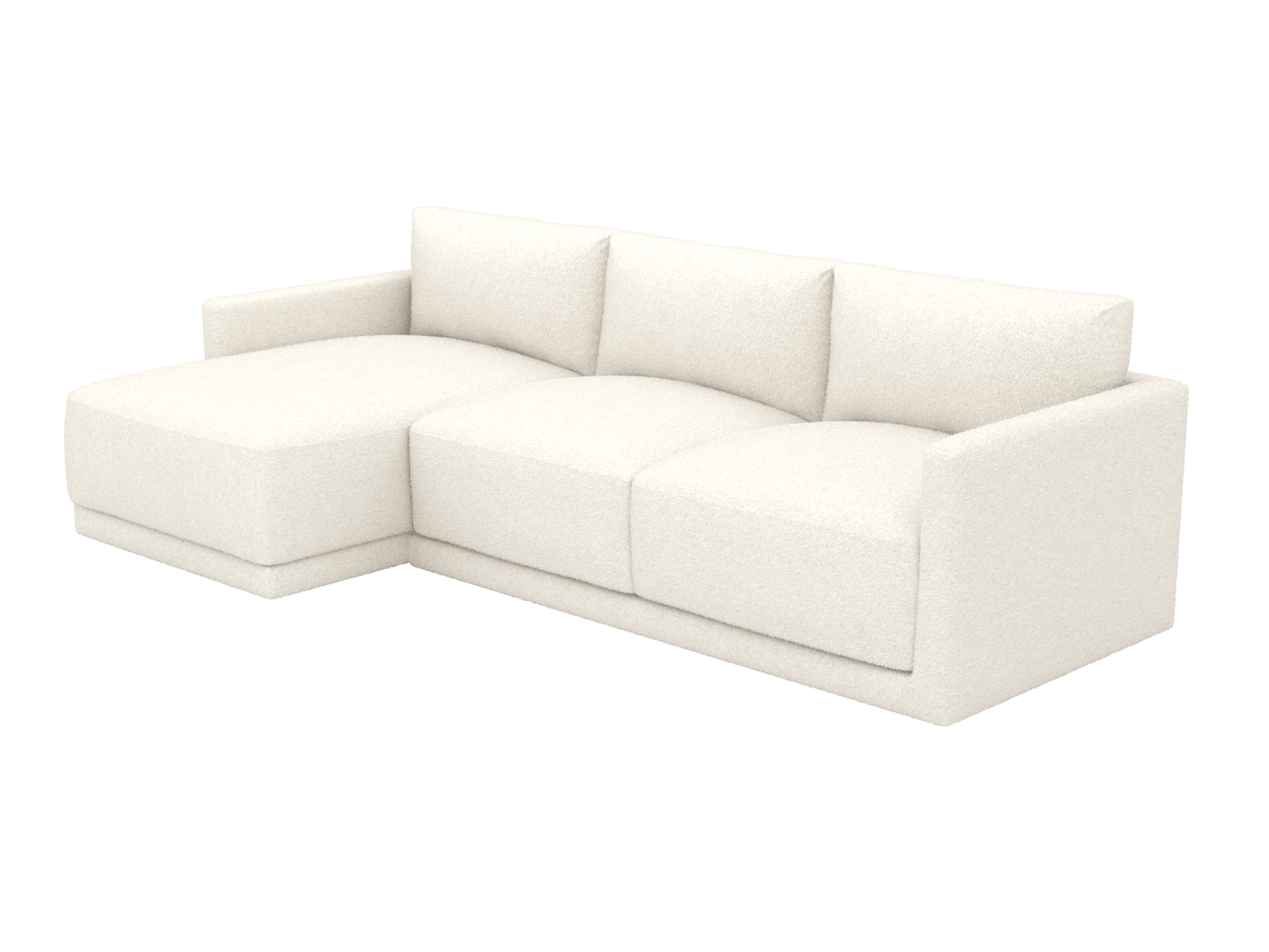 Haven Apt Boucle Ivory Chaise Sofa color Boucle Ivory