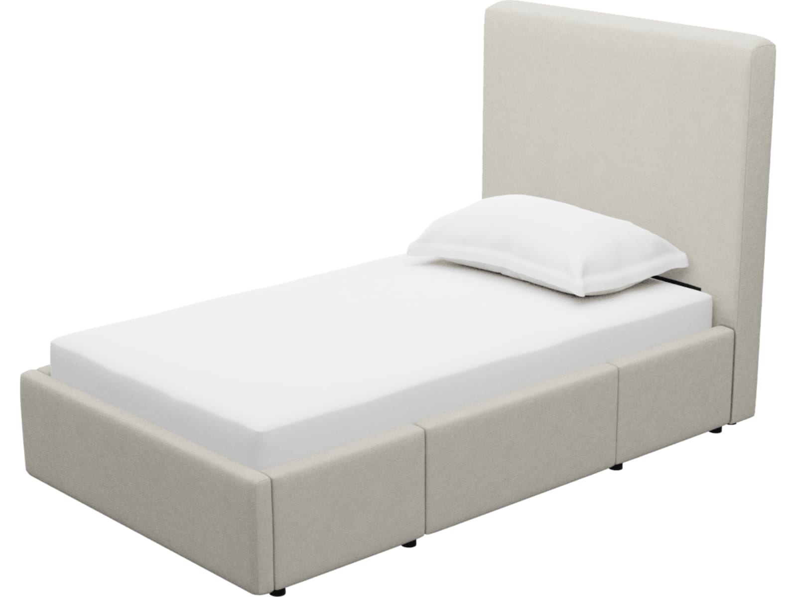 Aria California Ivory Right Drawer Storage Bed color California Ivory