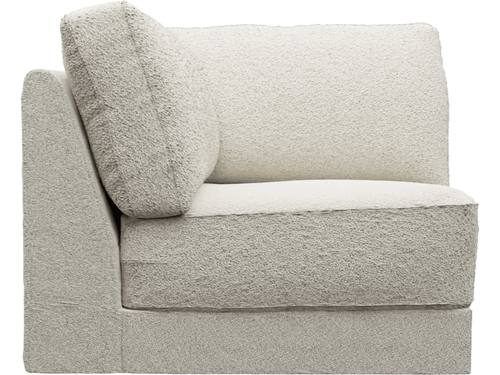 Monica Boucle Ivory Corner Sofa Chair Module color Boucle Ivory