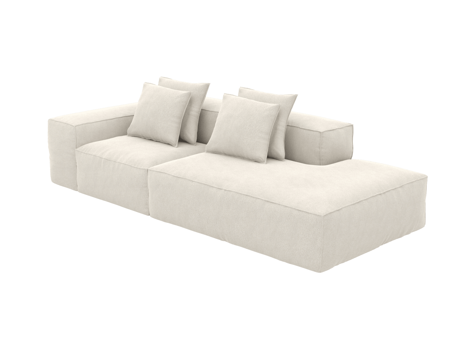 Riley California Ivory Modular Sofa - 1x Arm, 1x Armless, 1x Right Terminal color California Ivory