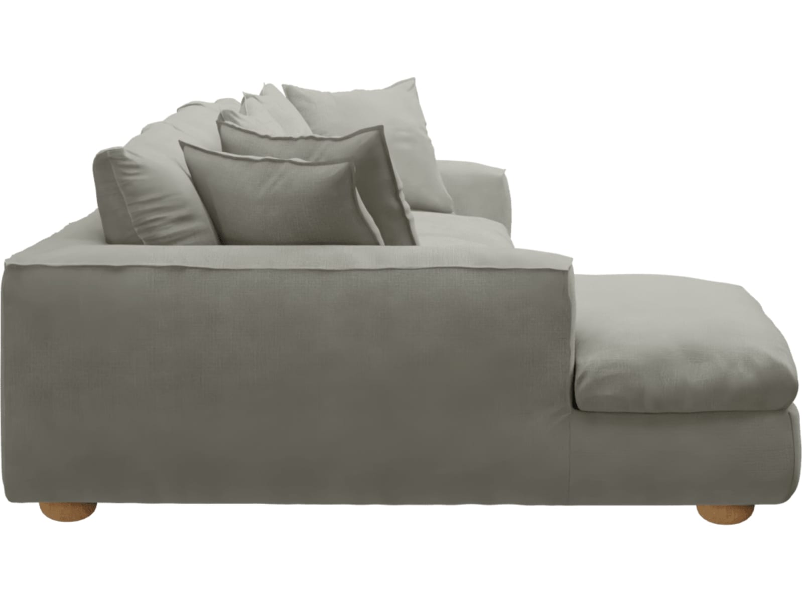 Tully Toorak Pebble Chaise Sofa - 3 Seater color Toorak Pebble