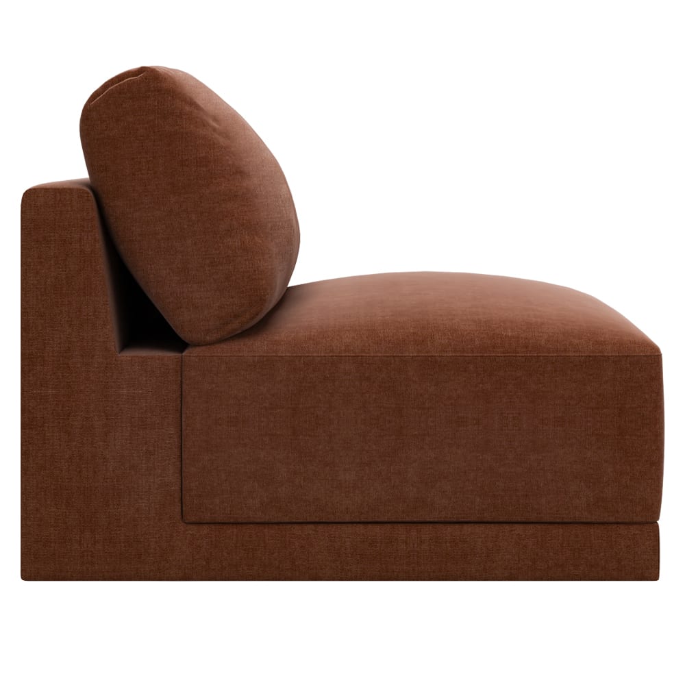 Haven Muse Rust Armless Sofa Chair Module color Muse Rust