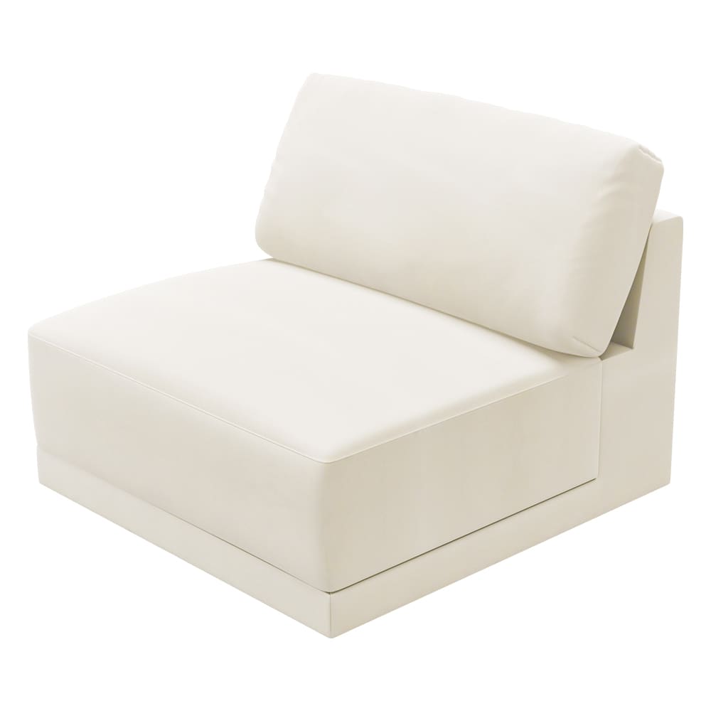 Haven Muse Flax Armless Sofa Chair Module color Muse Flax