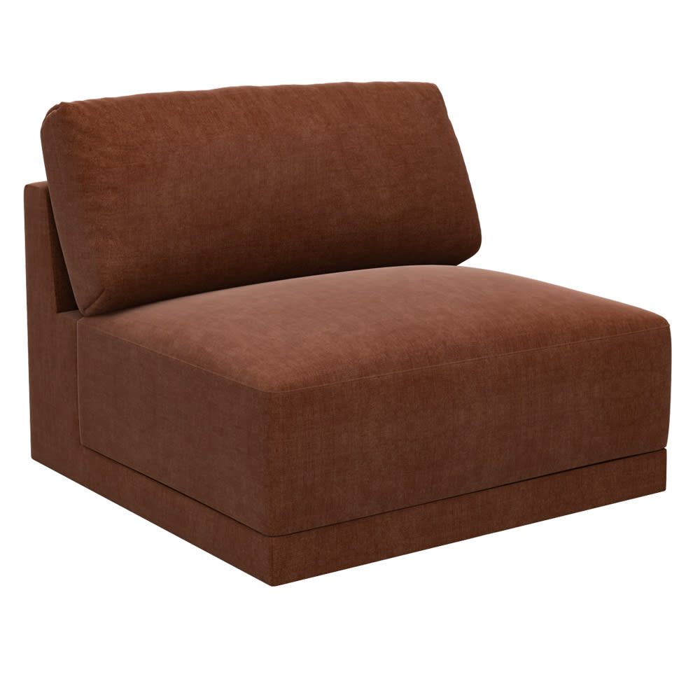 Haven Muse Rust Armless Sofa Chair Module color Muse Rust