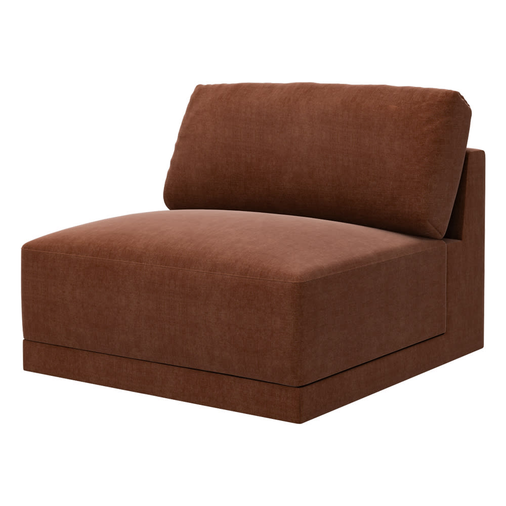 Haven Muse Rust Armless Sofa Chair Module color Muse Rust