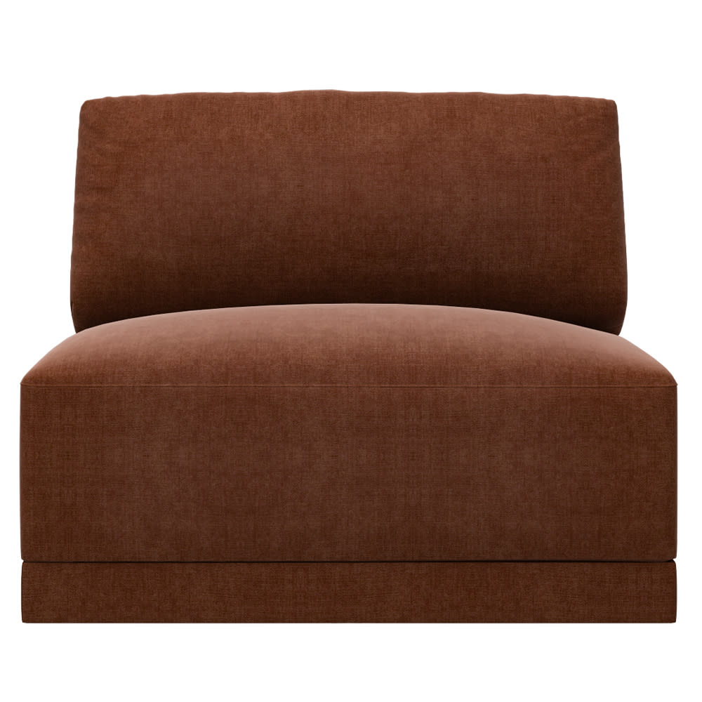 Haven Muse Rust Armless Sofa Chair Module color Muse Rust