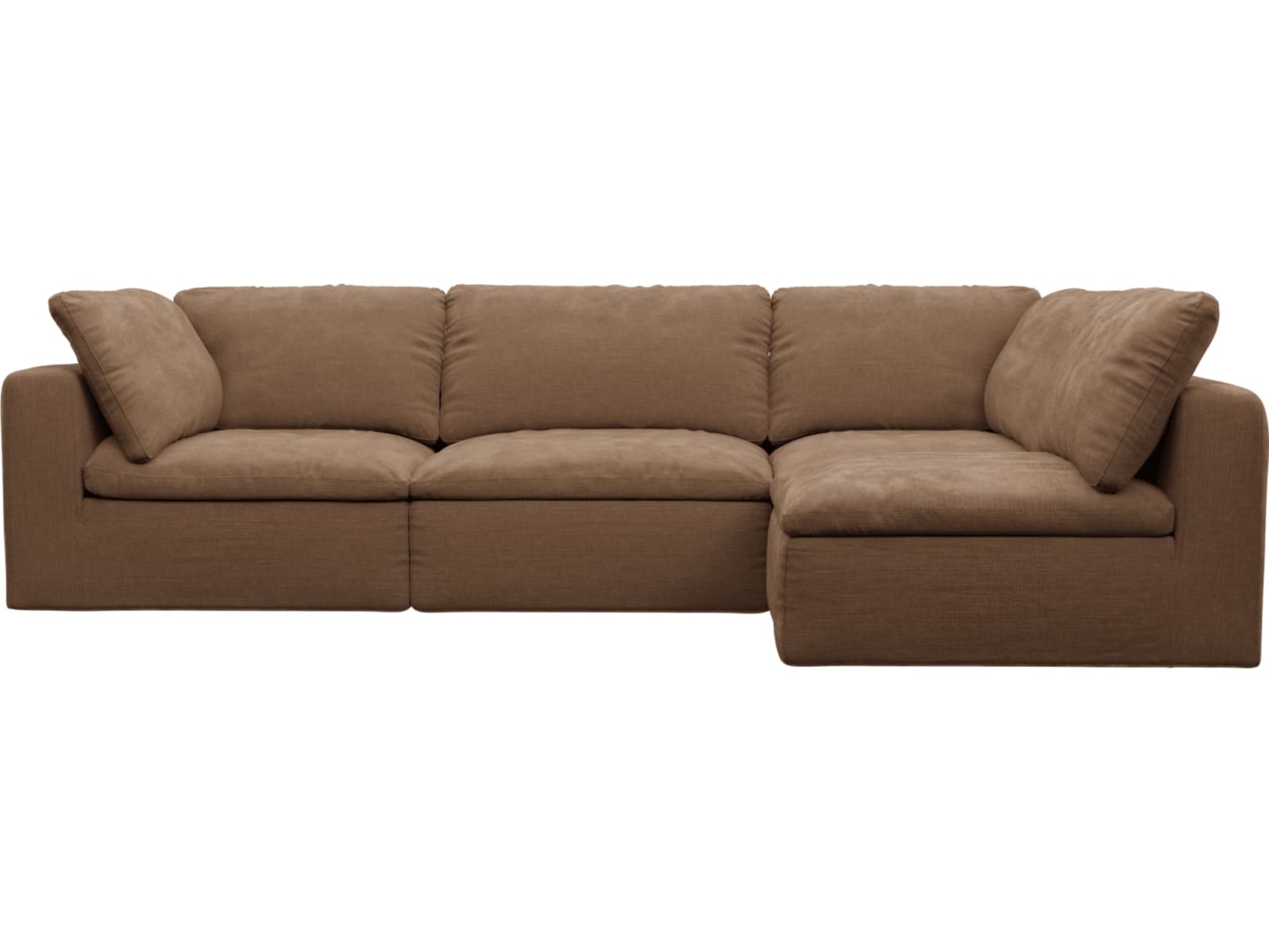 Cloud Deep Tribute Chestnut Modular Sofa - 4 Piece color Tribute Chestnut
