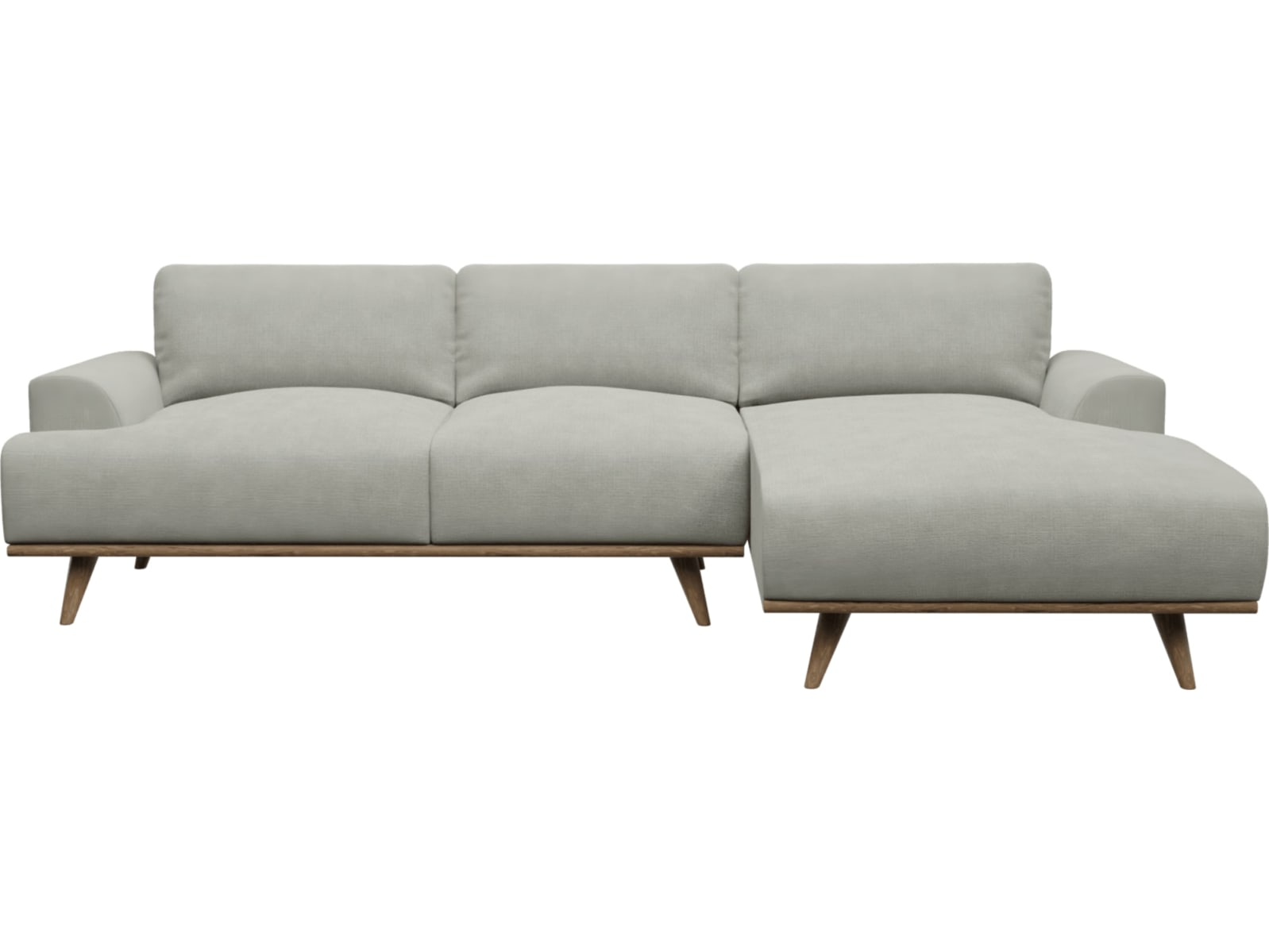Dane Toorak Pebble Chaise Sofa - 3 Seater color Toorak Pebble