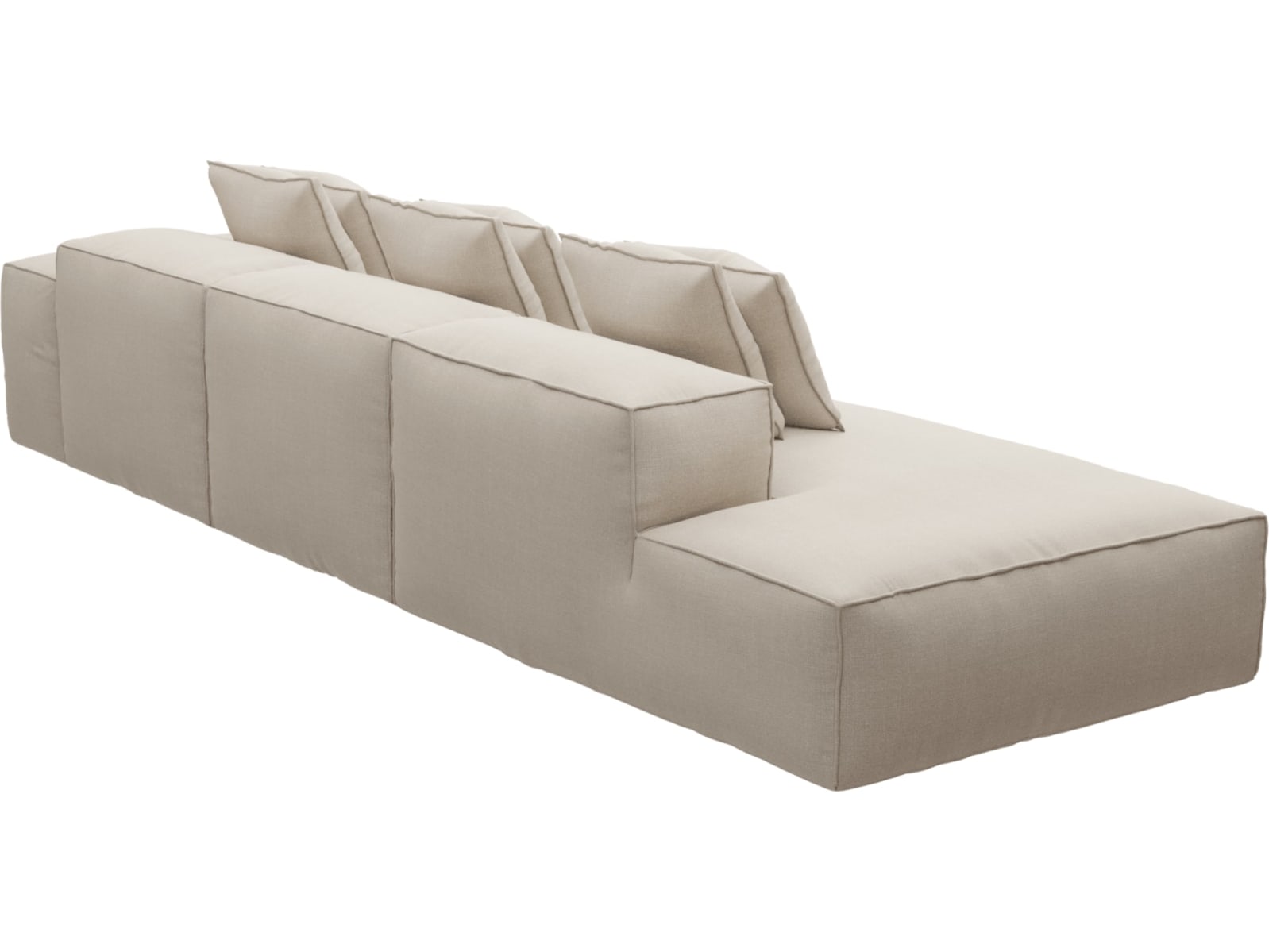 Riley Santa Fe Sand Modular Sofa - 1x Arm, 2x Armless, 1x Left Terminal color Santa Fe Sand