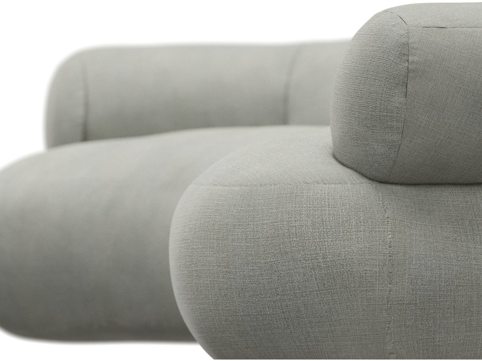 Colette Toorak Pebble Sofa - 3 Seater color Toorak Pebble