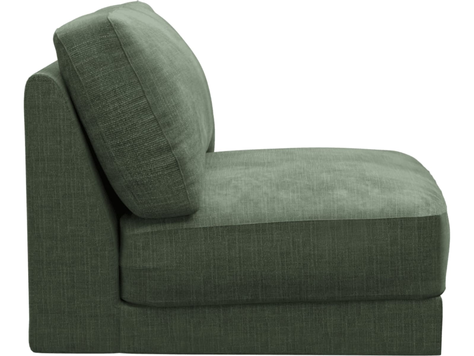 Monica Tribute Dark Jade Armless Sofa Chair Module color Tribute Dark Jade